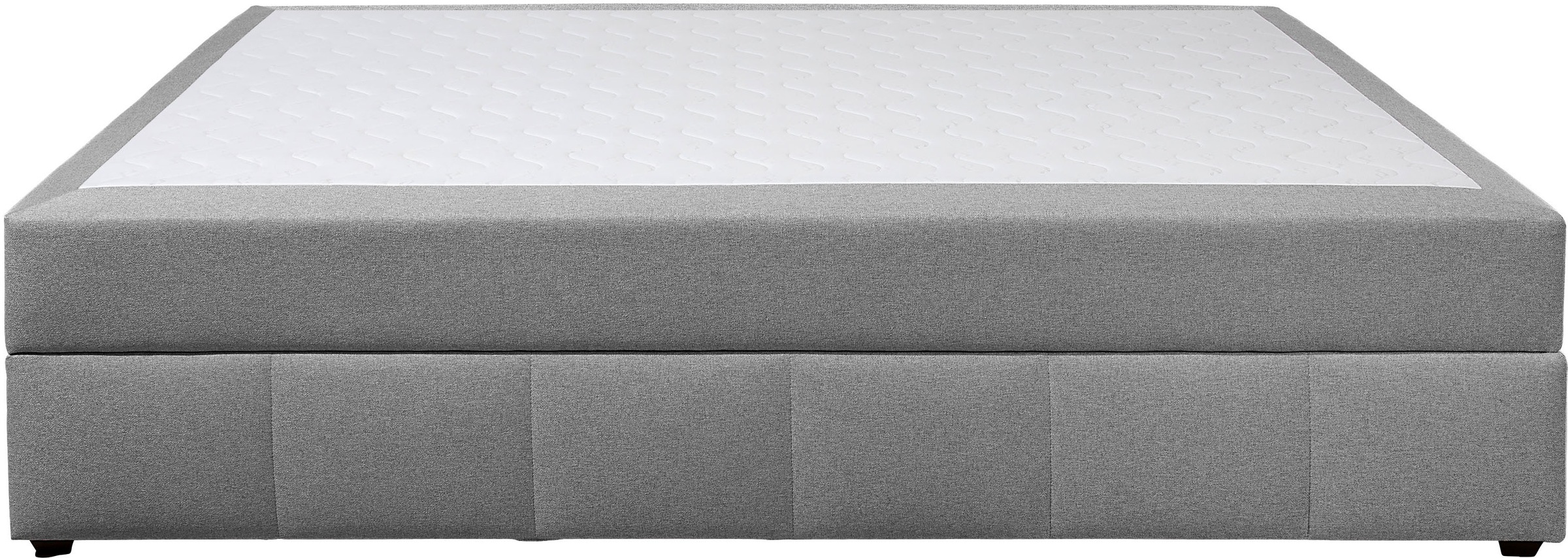 Boxbett HOME AFFAIRE "Niemes inkl. Bettkasten und Topper, auch in Überlänge erhältlich", hellgrau, B:124cm L:204cm, Komplettbetten, Boxbett ohne Kopfteil, inkl. Topper 3