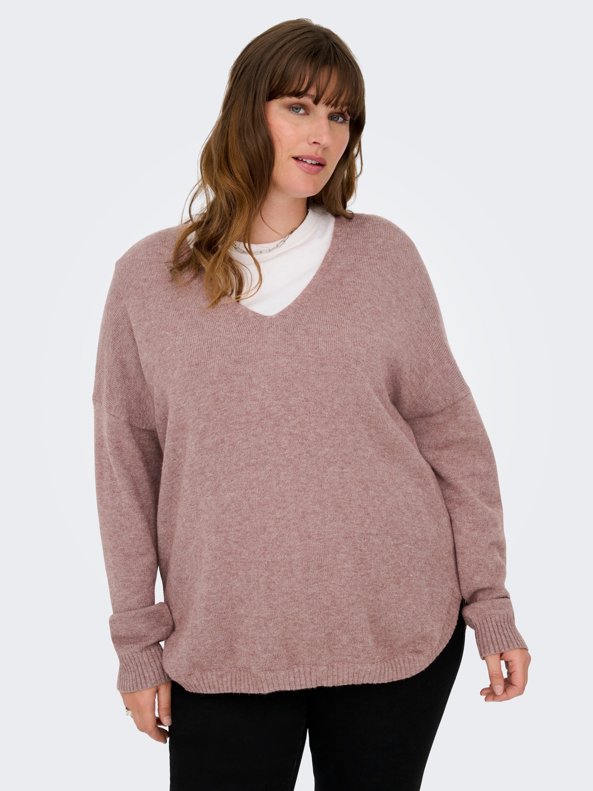 ONLY CARMAKOMA V-Ausschnitt-Pullover »CARMARGARETA LS PULLOVER KNT NOOS«