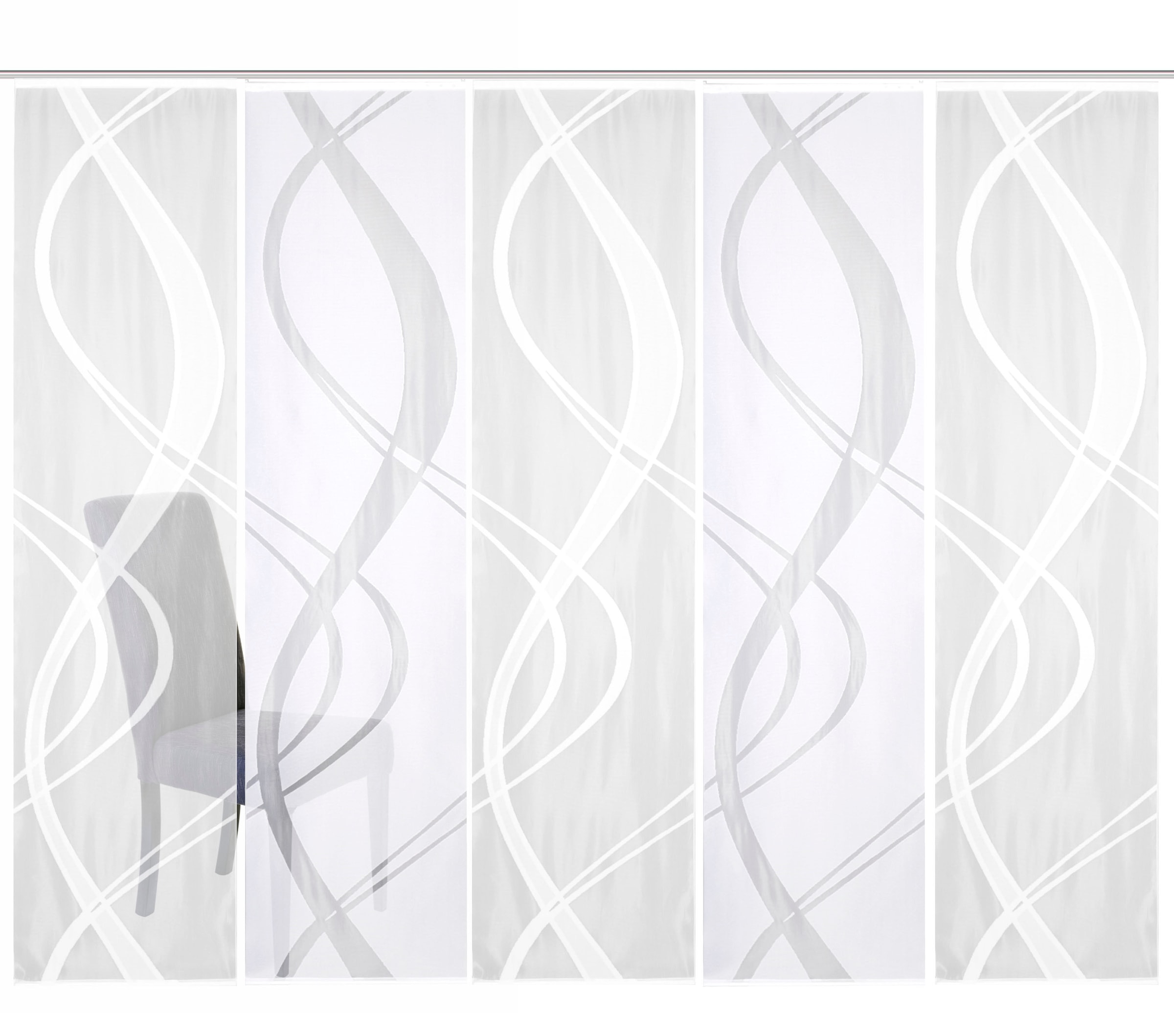 HOME WOHNIDEEN Schiebegardine "TIBASO" Paneelwagen 5 Stk. tlg. halbtranspar günstig online kaufen