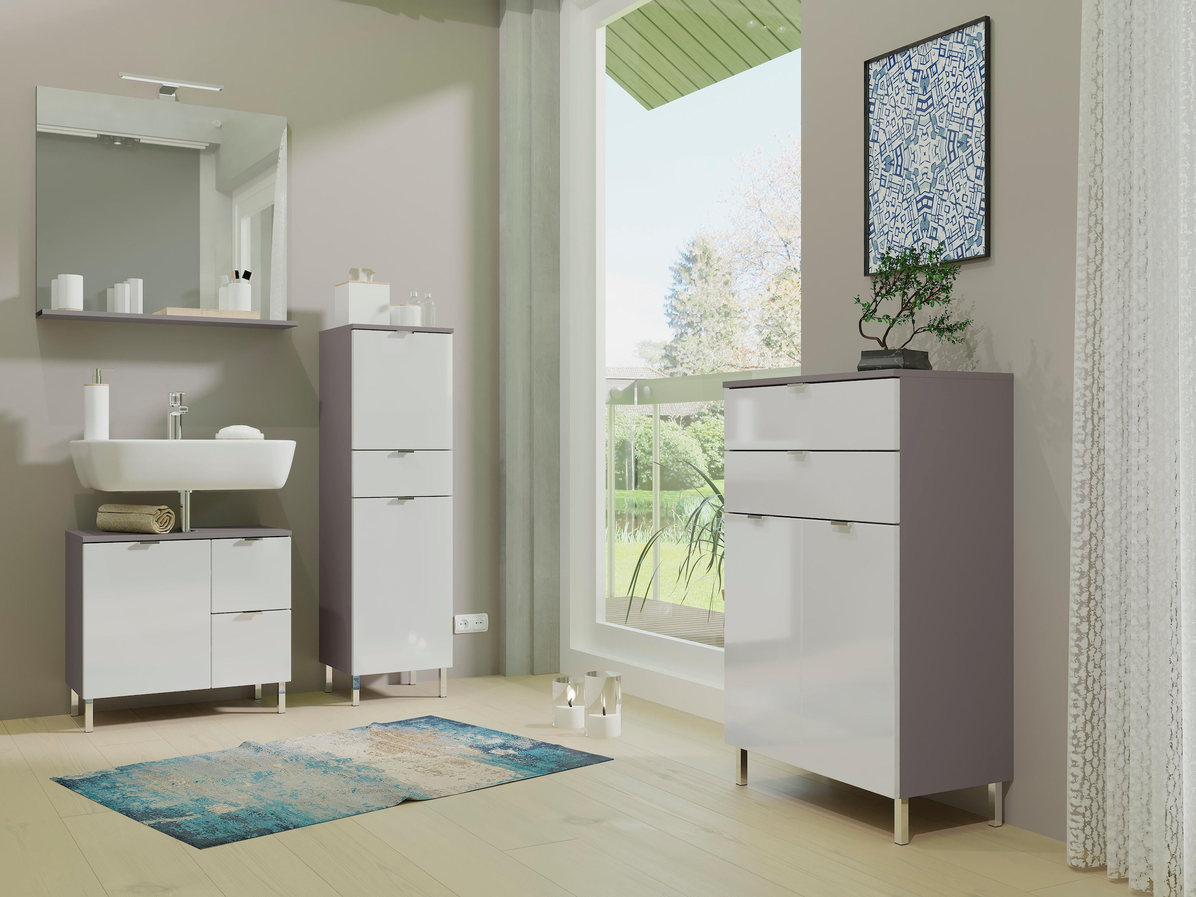 GERMANIA Badspiegel »Scantic / Pescara«, Breite 76 cm, mit Ablage, LED Beleuchtung, Spiegel