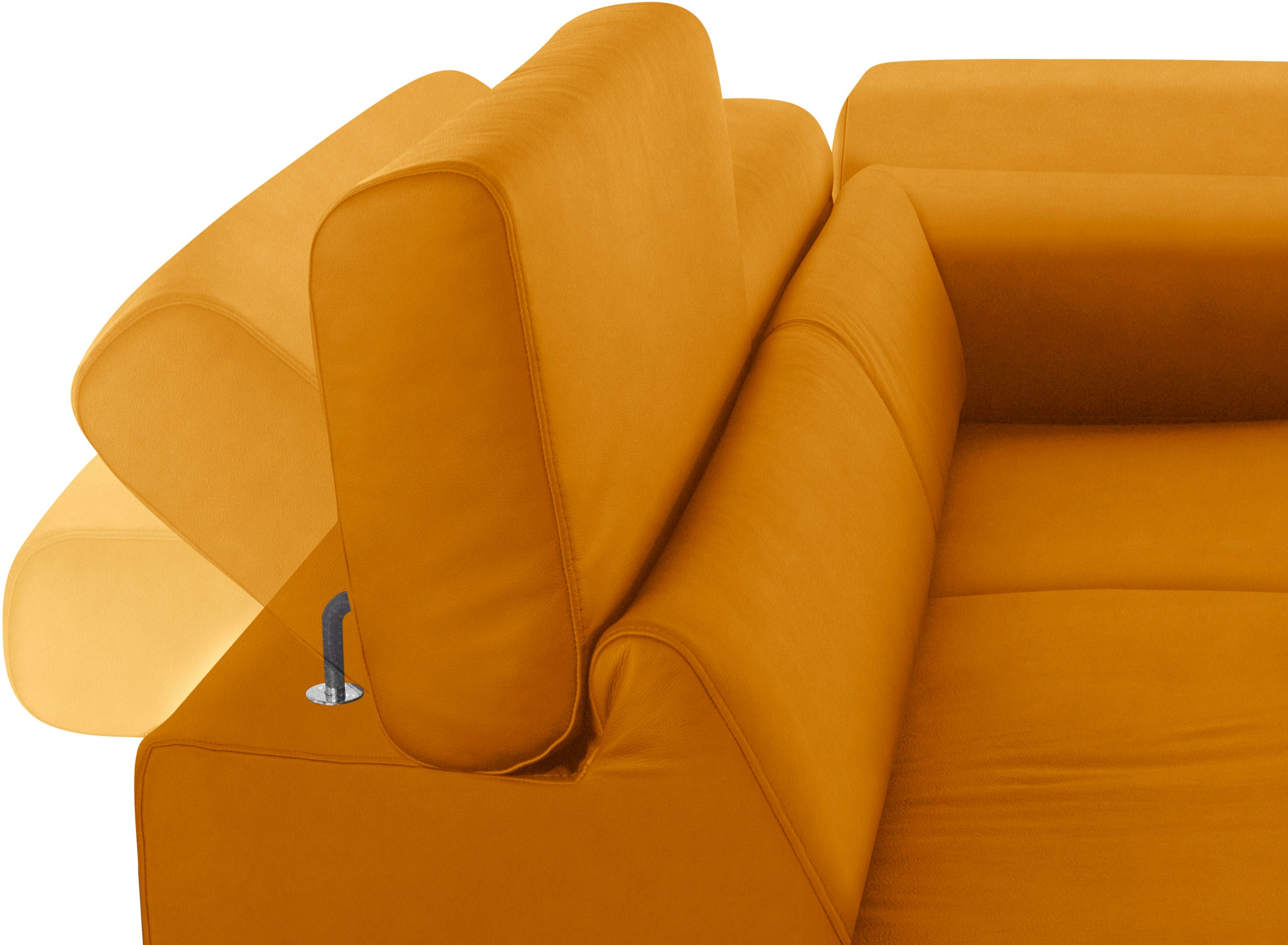 W.SCHILLIG Ecksofa »finn, Designsofa mit tollem Sitzkomfort, bequem, L-Form«, German Design Award 2016, Fußgestell Nussbaum natur, Breite 281 cm