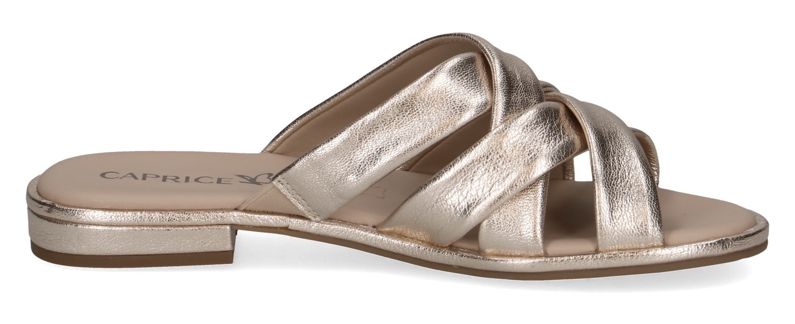 Caprice Pantolette, Blockabsatz, Sommerschuh, Schlupfschuh mit Kreuzbandage
