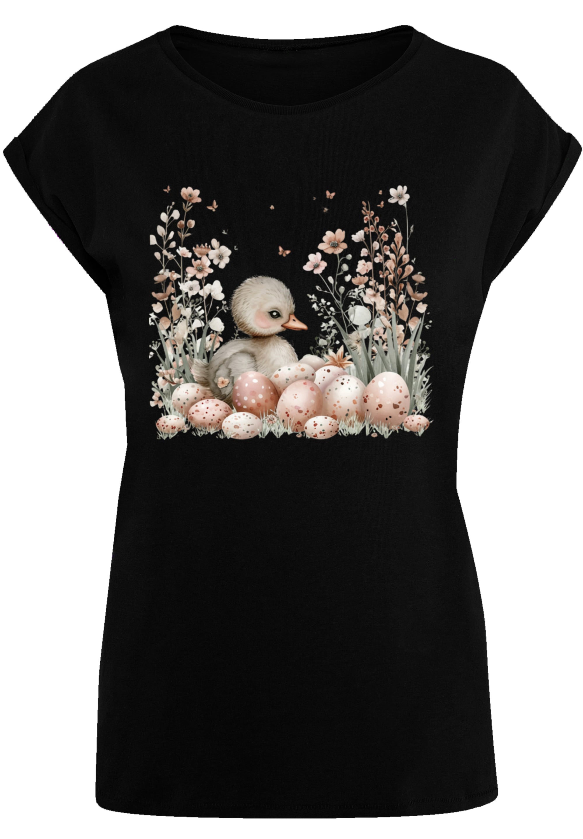 F4NT4STIC T-Shirt »Ente Ostereier Blumen Küken«, Premium Qualität