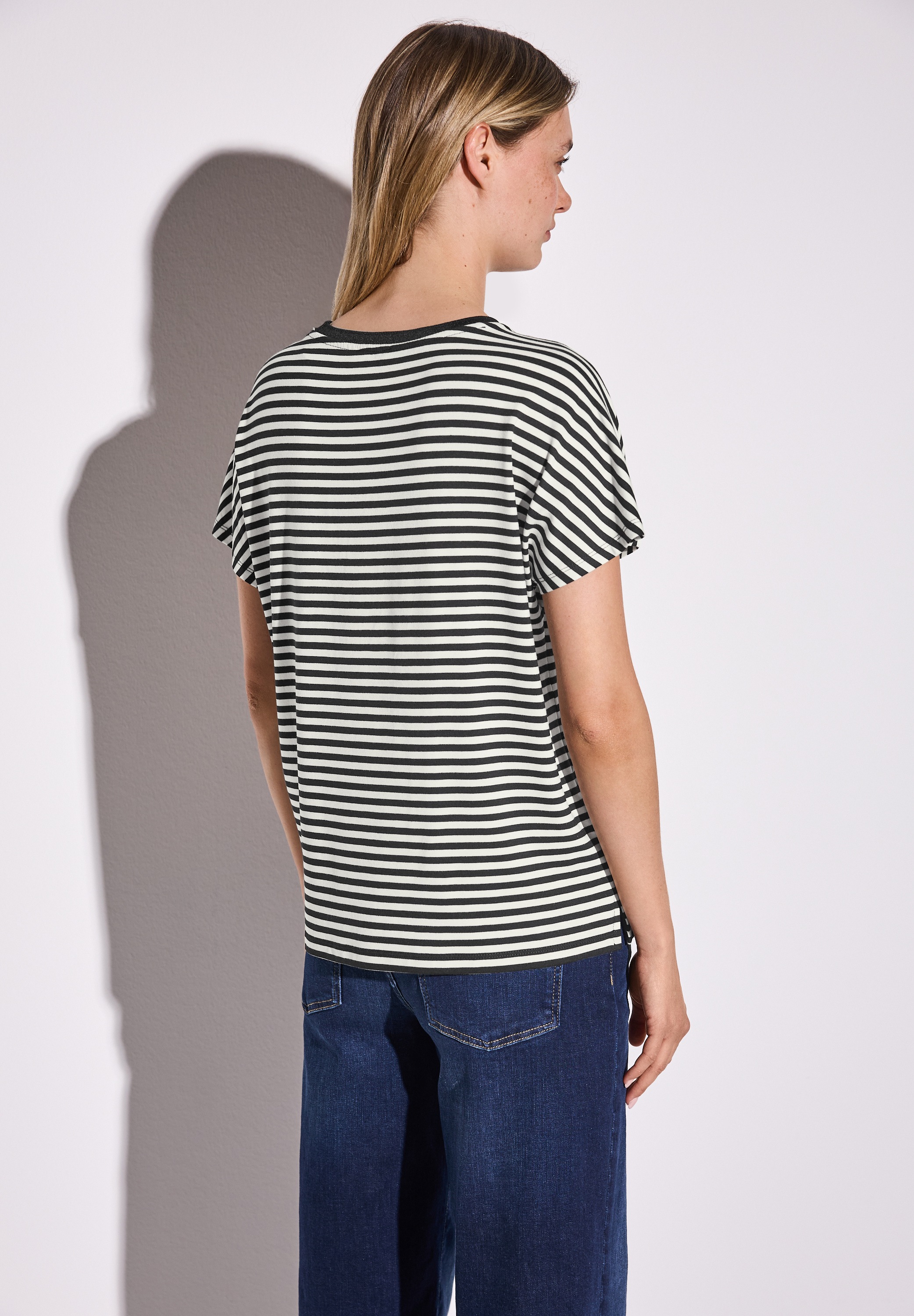 STREET ONE T-Shirt "Style Crista", mit Streifen Muster günstig online kaufen