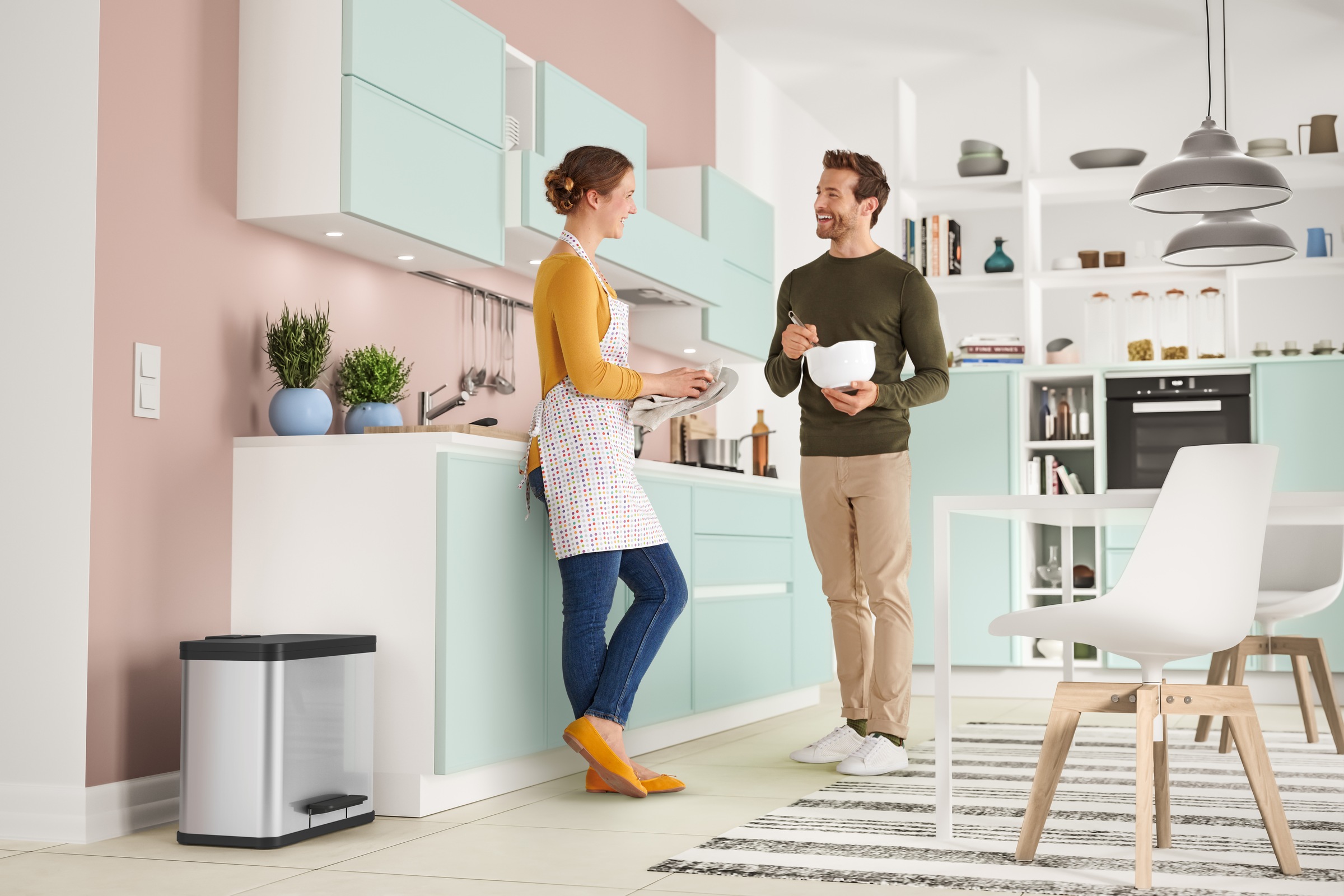 Hailo Mülleimer "Öko duo Plus L" 2 Behälter 26 l, Stahlblech o. Edelstahl, günstig online kaufen