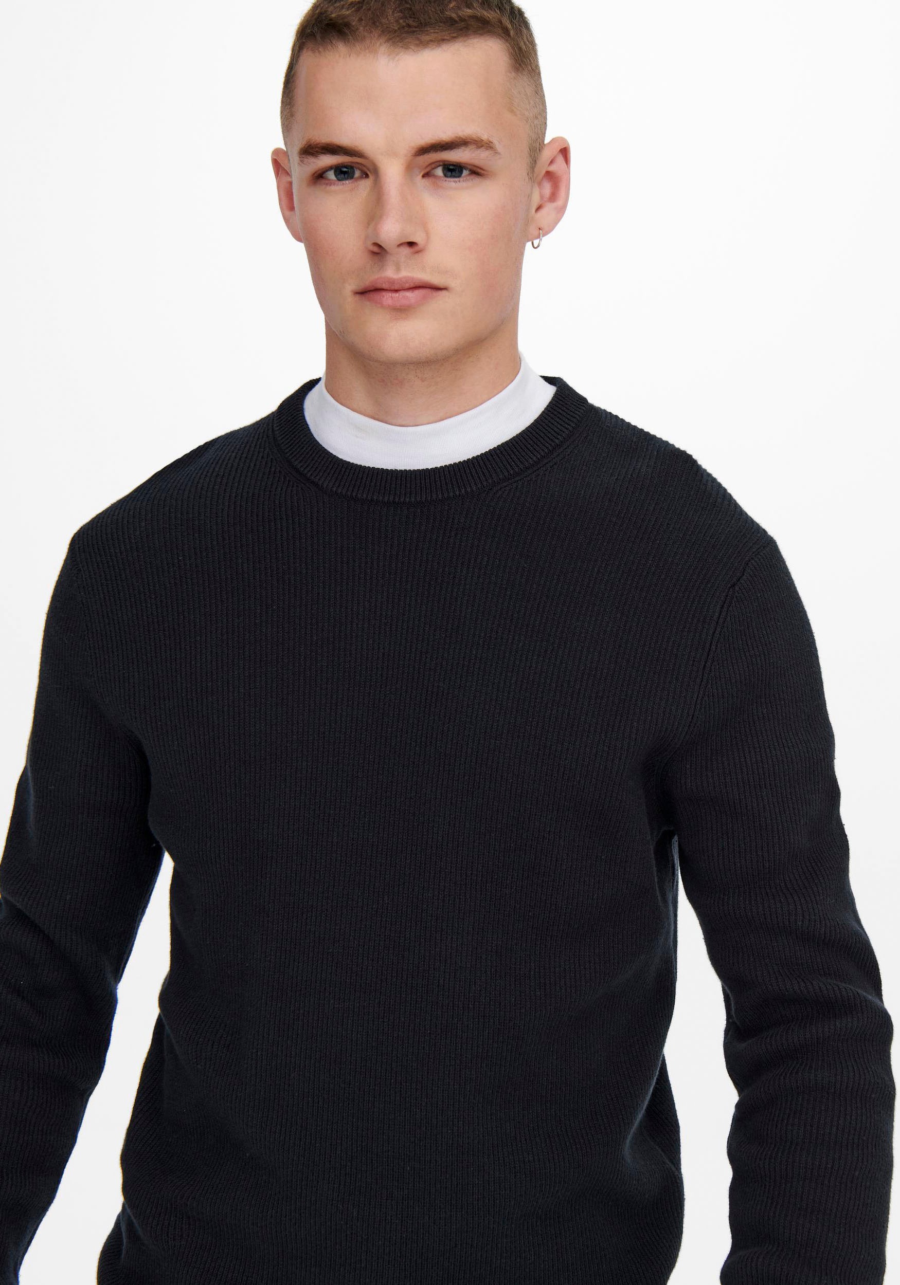 ONLY & SONS Strickpullover, im Strukturmuster