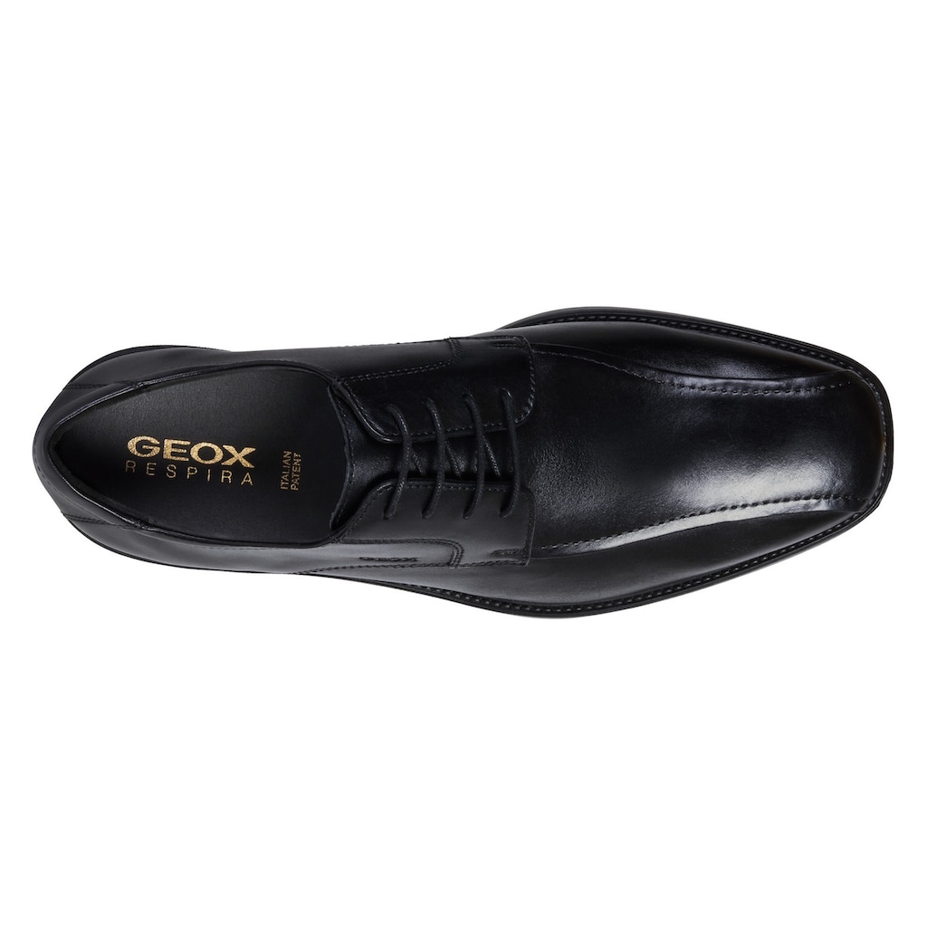 Geox Schnürschuh »Brandolf«, in eleganter Karreeform, Freizeitschuh, Halbschuh, Schnürschuh