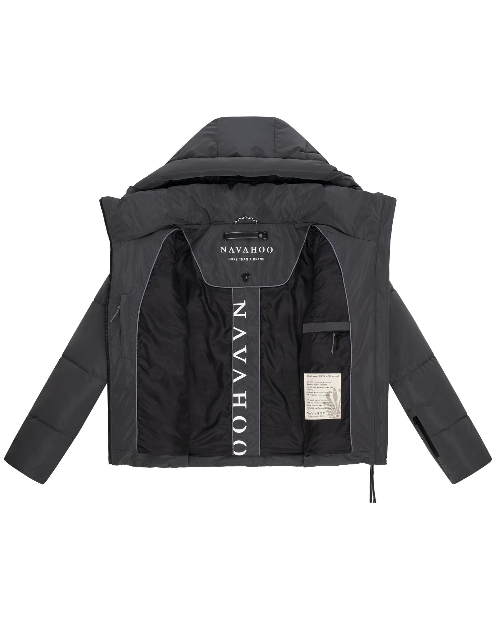 Navahoo Steppjacke »Frostherz XIV«, mit Kapuze, Kurze gesteppte Damen Winterjacke mit abnehmbarer Kapuze