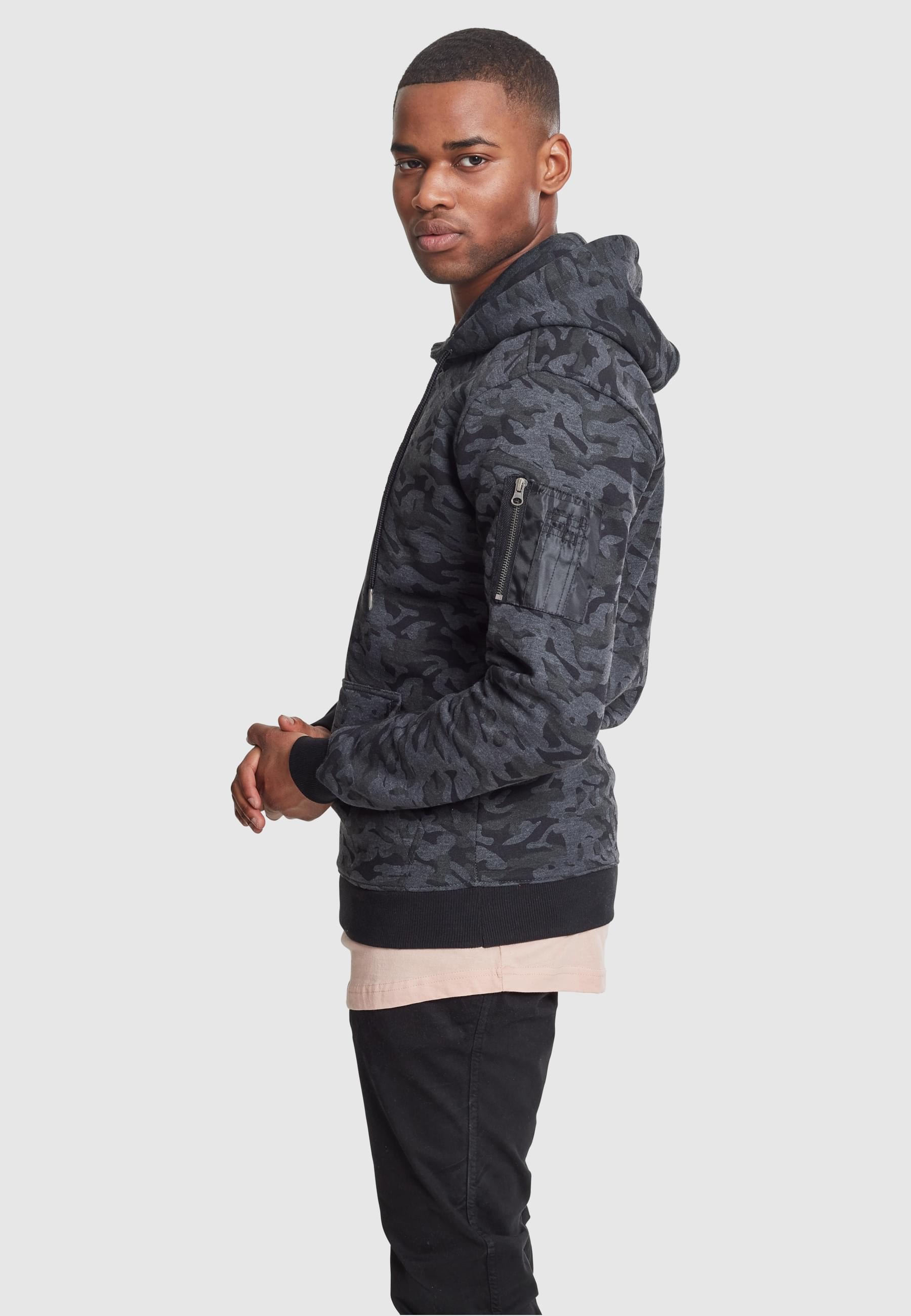 URBAN CLASSICS Sweatshirt »Urban Classics Herren Sweat Camo Bomber Hoody«, (1 tlg.)