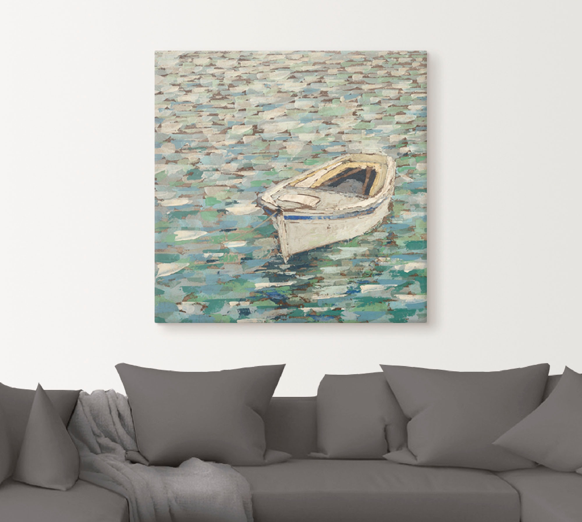Artland Leinwandbild »Auf dem Teich II«, Boote & Schiffe, (1 St.), auf Keilrahmen gespannt