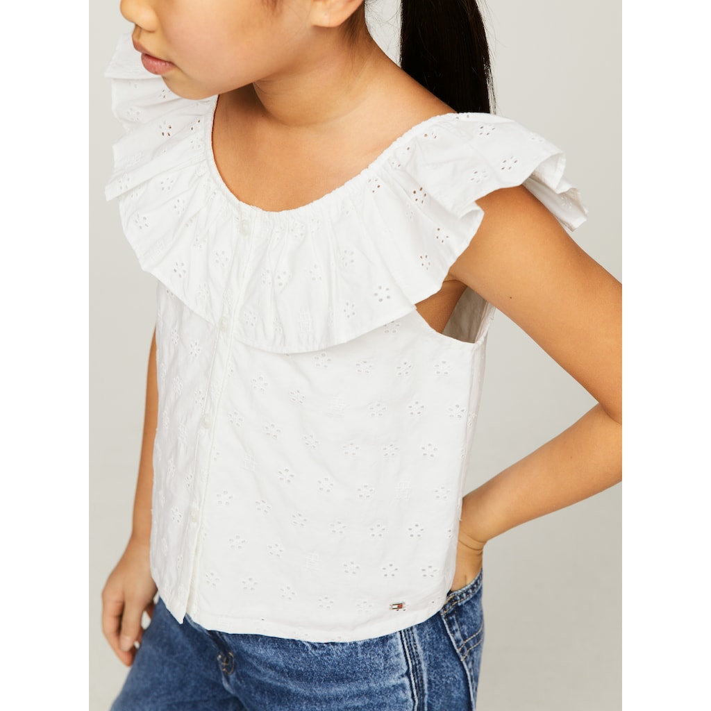 Tommy Hilfiger Babydollshirt »BRODERIE ANGLAISE FRILL TOP«