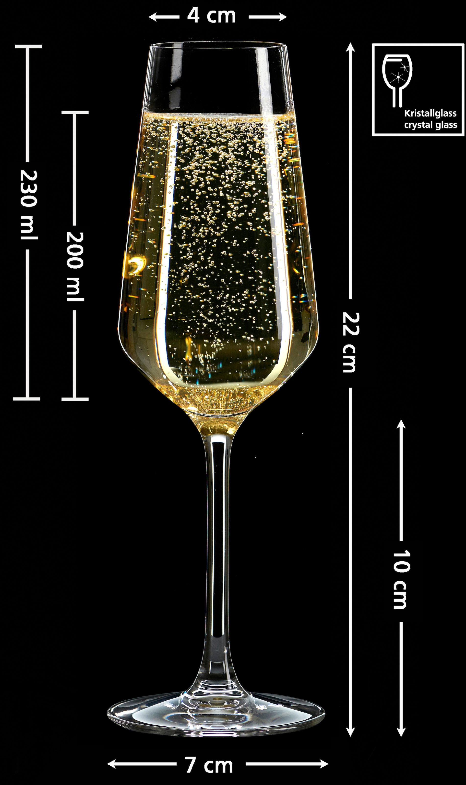 Ritzenhoff & Breker Sektglas »Mambo«, (Set, 4 tlg., 4 Sektkelche, je 230 ml), 4-teilig, 230 ml