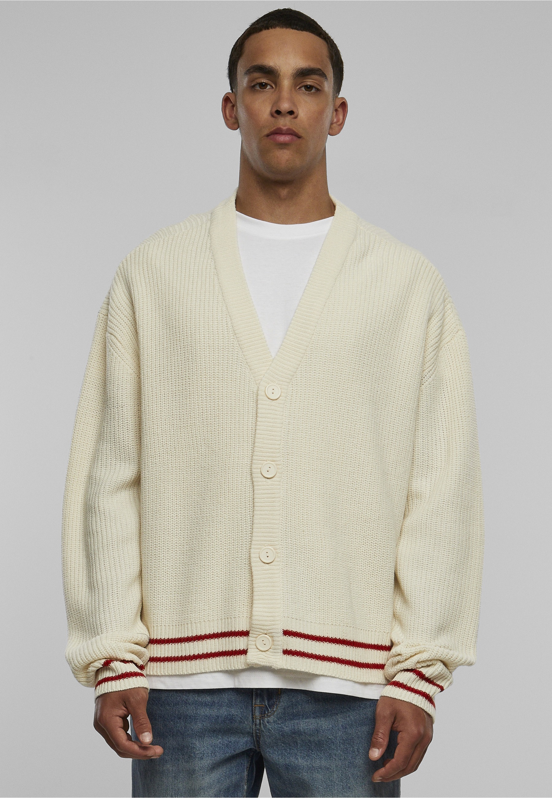 URBAN CLASSICS Strickjacke »Urban Classics Herren Sporty Boxy Cardigan« 1 Stk.
