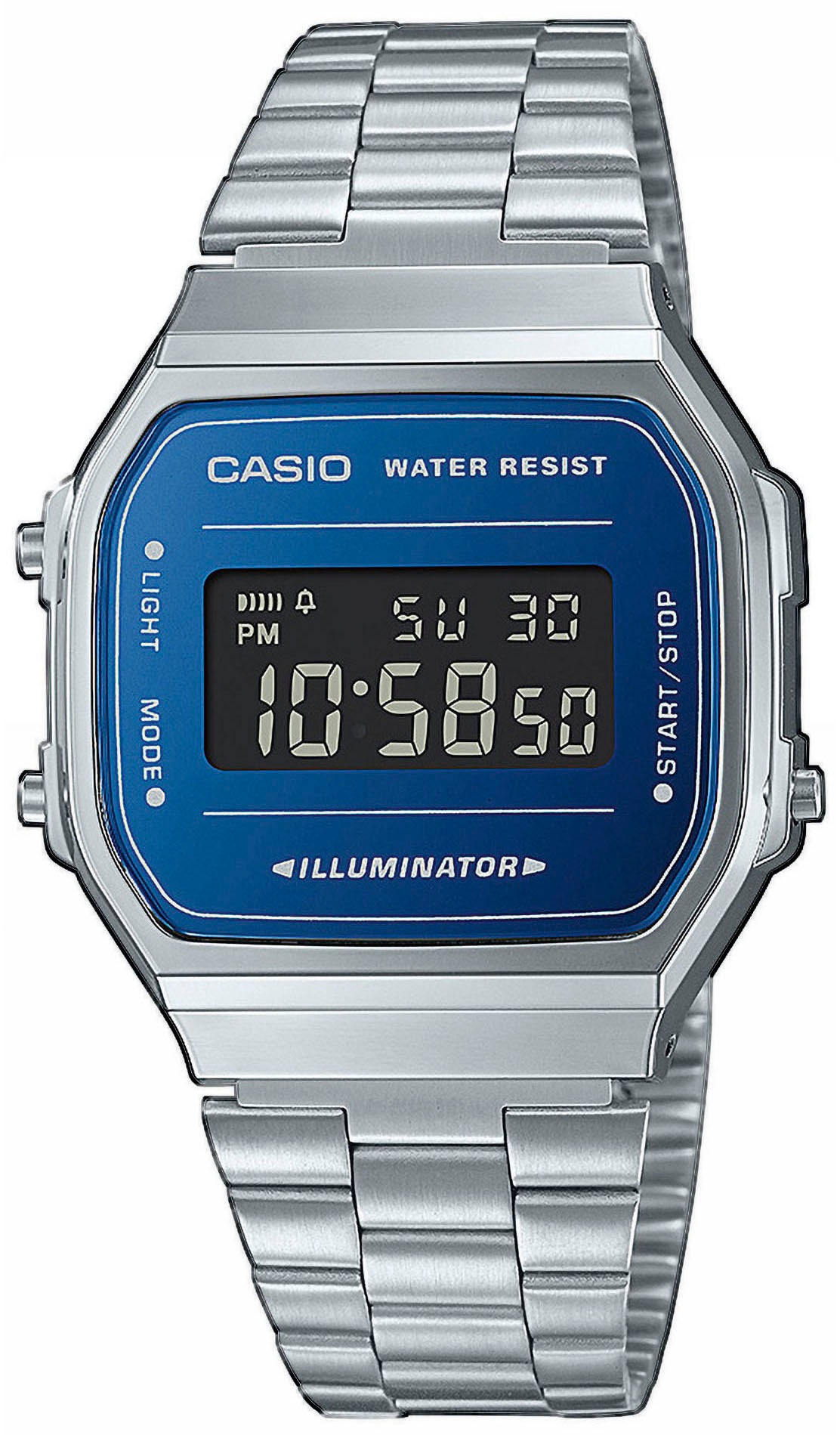 CASIO VINTAGE Damen Chronograph, silber, Armbanduhren, Quarzuhr, Armbanduhr,Damenuhr, Herrenuhr, Digitaluhr, Edelstahlarmband