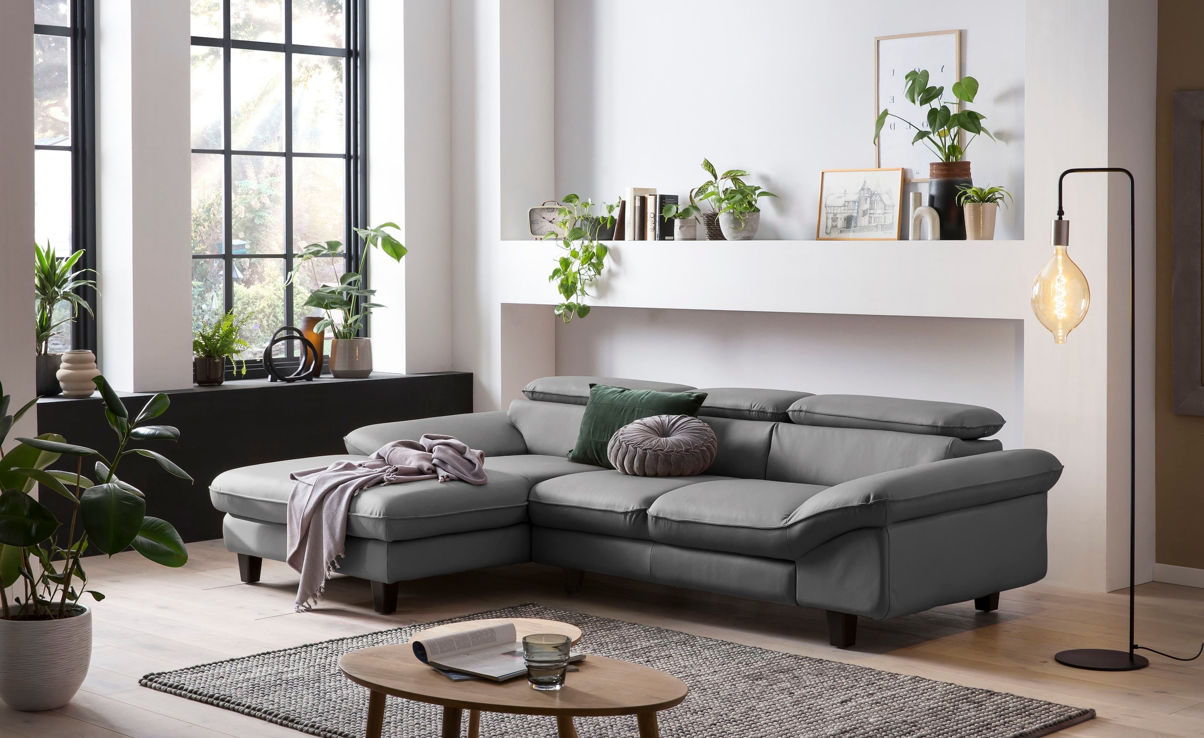 Home affaire Ecksofa "Pilot L-Form", mit Kopfteilverstellung, wahlweise mit günstig online kaufen