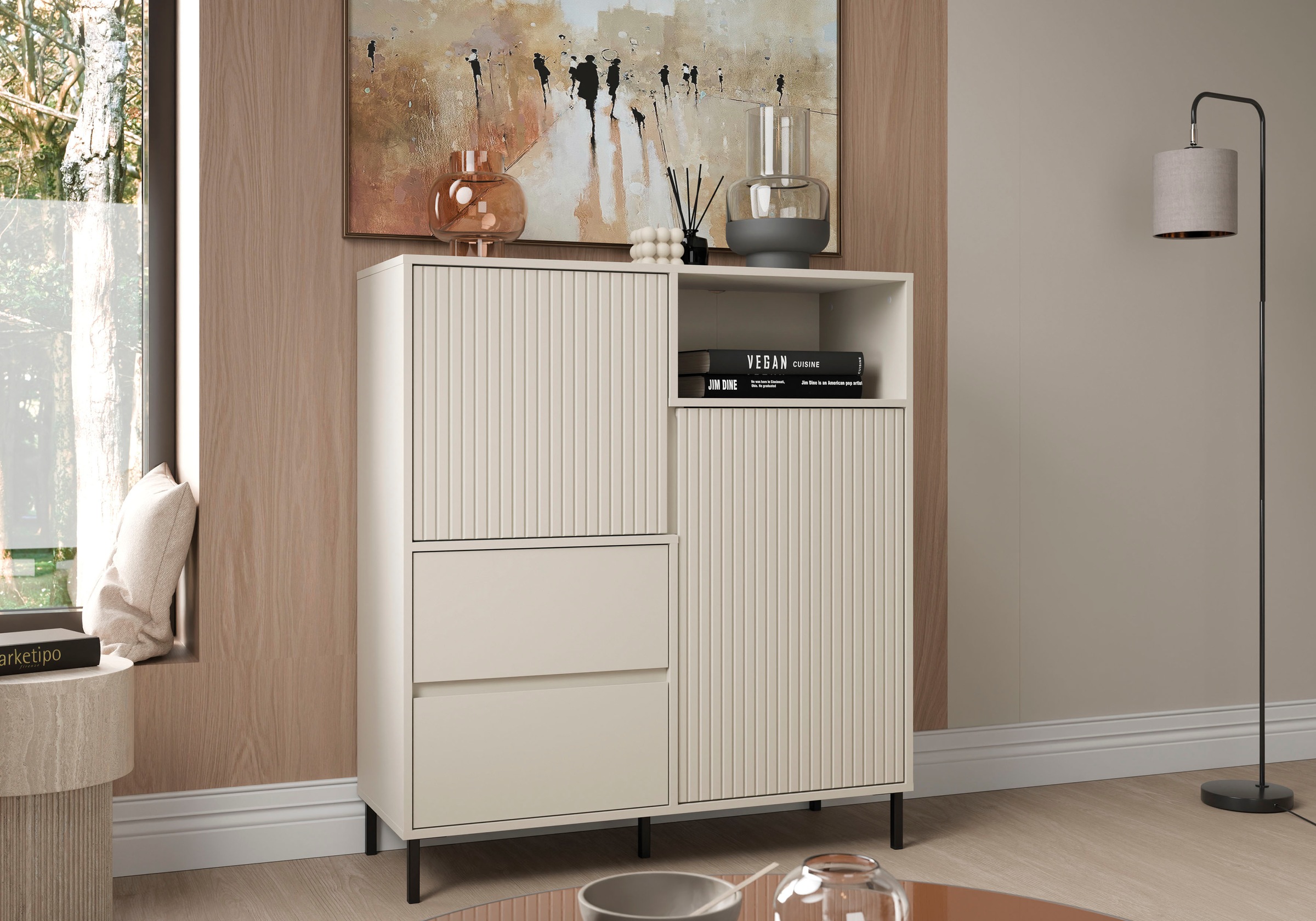 Home affaire Highboard "viel Stauraum, Soft Close, 2 Türen und 2 Schubkaste günstig online kaufen