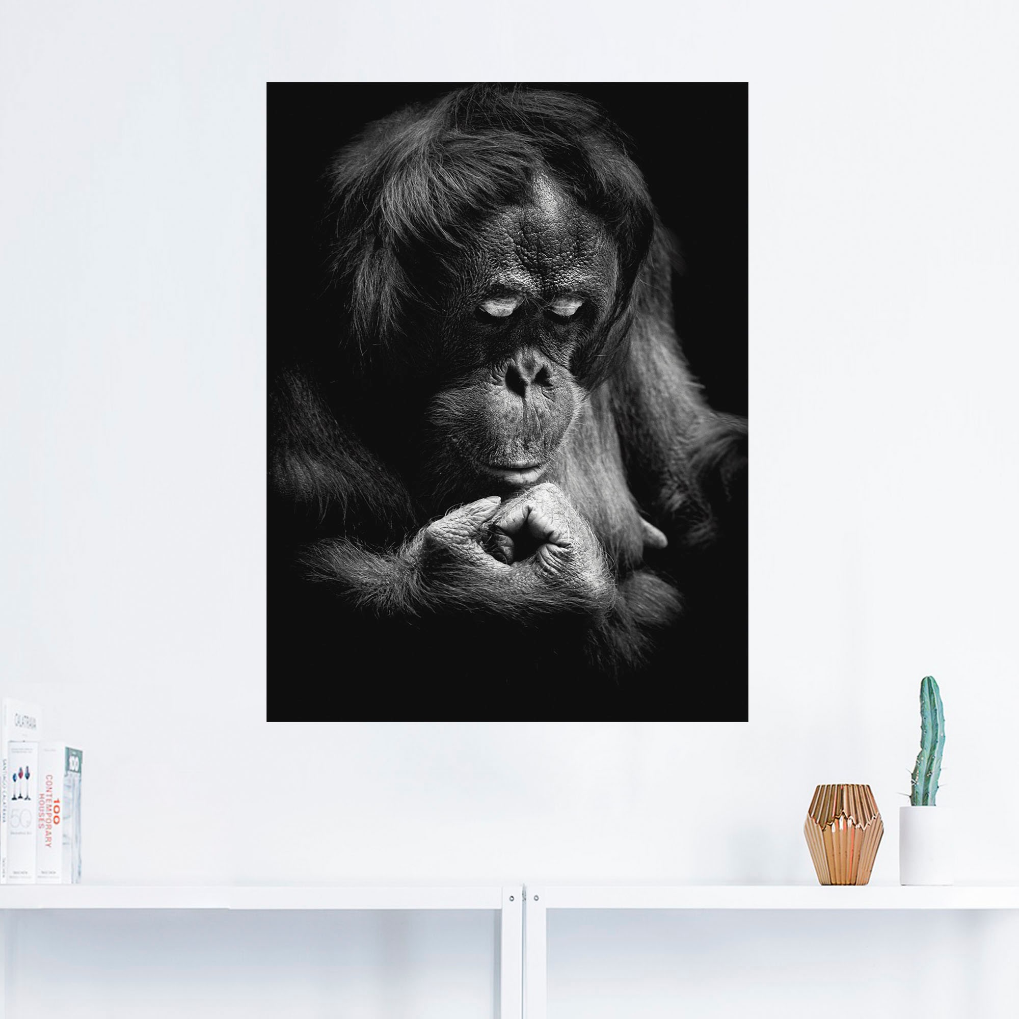 Alubild, Poster Artland Leinwandbild, | Größen Affenbilder, (1 Utan«, BAUR Wandbild oder St.), als Wandaufkleber in »Orang versch. kaufen