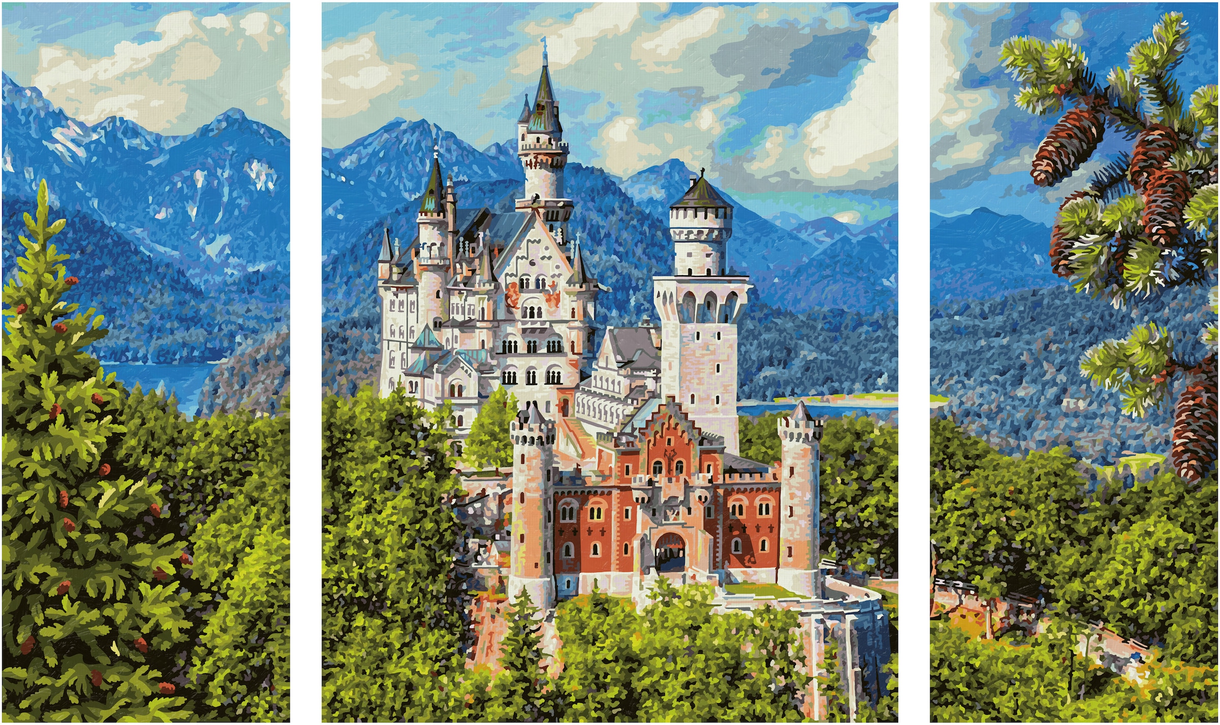 Schipper Malen nach Zahlen »Meisterklasse Triptychon - Schloss  Neuschwanstein«, Made in Germany | BAUR