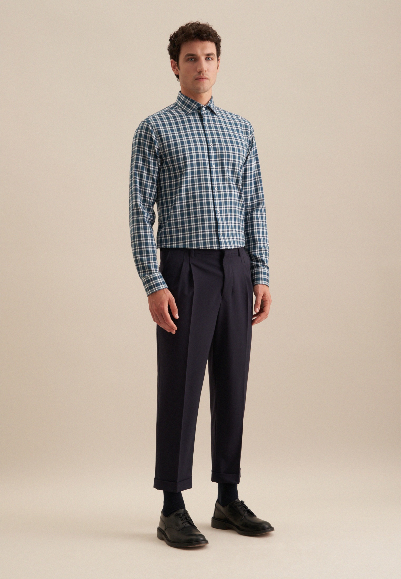 seidensticker Flanellhemd »Regular«, Regular Langarm Button-Down-Kragen Karo