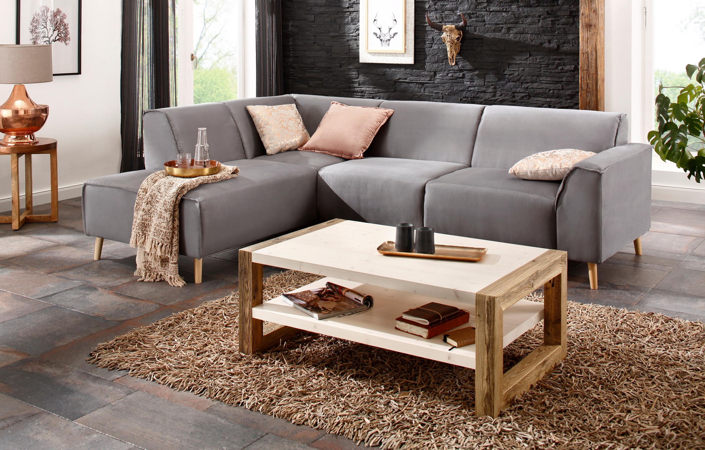 Home affaire Ecksofa "Julia zeitlose und elegante Couch, hoher Sitzkomfort, günstig online kaufen