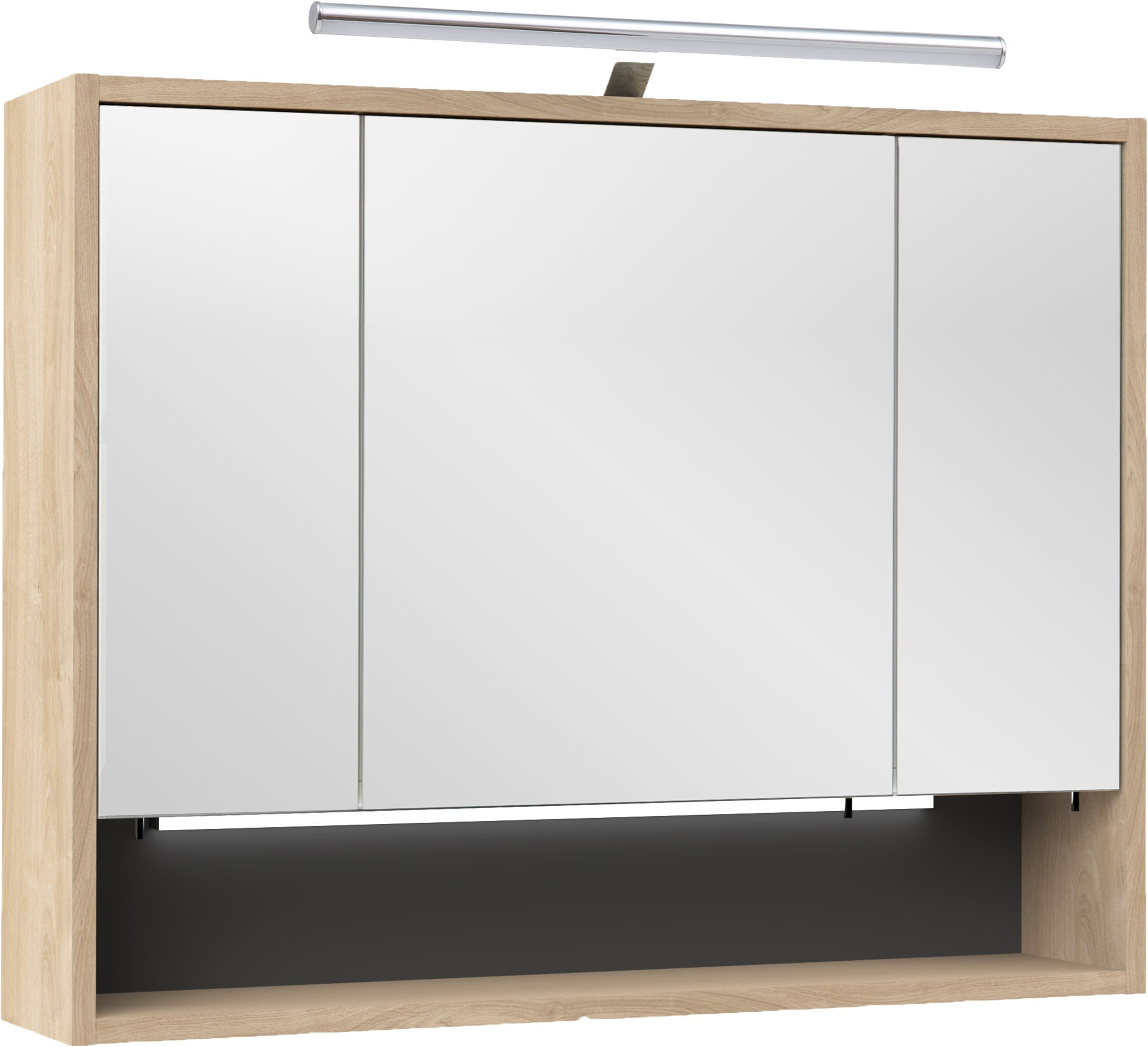 Schildmeyer Spiegelschrank "SONDERBY, inkl. Beleuchtung, Breite 60 cm, 3 Türen, MADE IN GERMANY" 1 Stk. tlg. Türen mit Anschlagdämpfung, MADE IN GERMANY