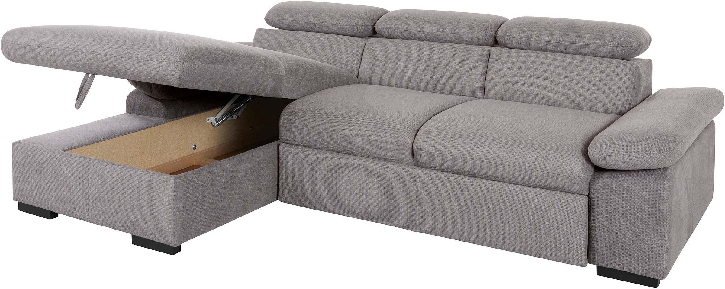 COTTA Ecksofa »Lola L-Form«, (Set, mit Hocker), mit Hocker & Kopfteilfunktion, wahlw. Bett- und Armteilfunktion