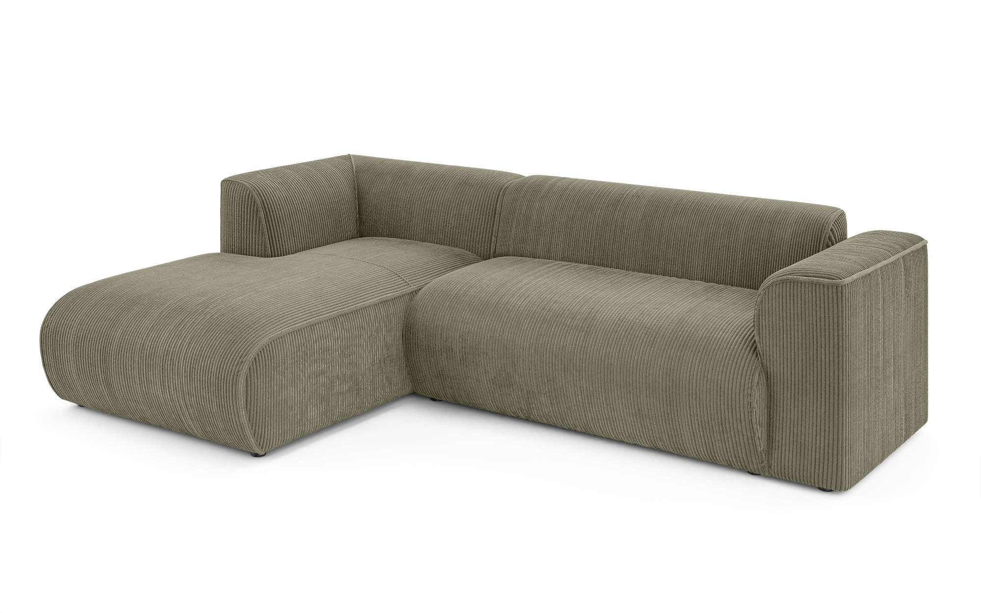INOSIGN Ecksofa »MERID L-Form (257 cm), zeitlos & stilvolles Design,«, Aufwendig gepolstert, in Cord, Chenille und Struktur