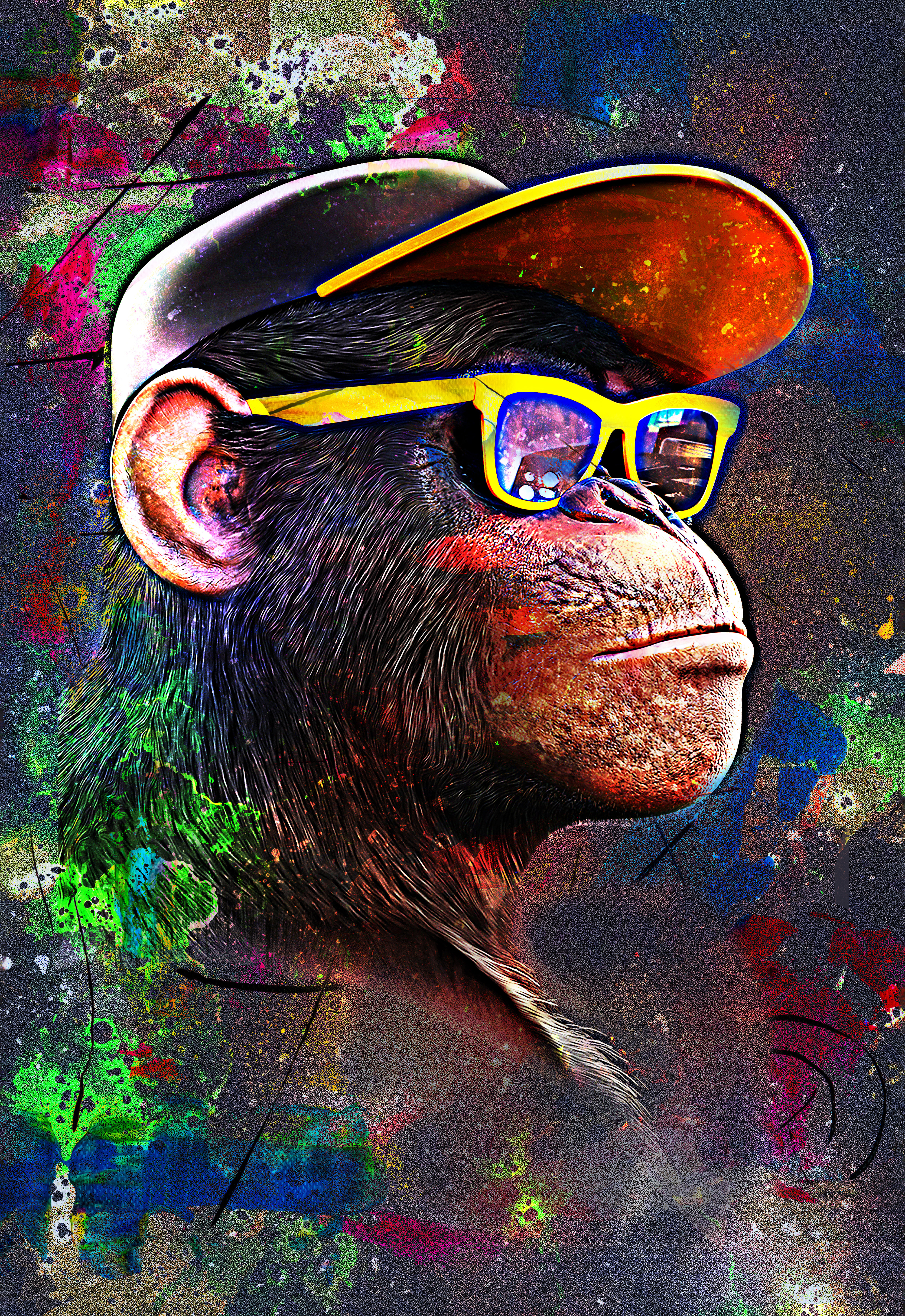 Affengeilebilder Leinwandbild "Affengeil Sonnenbrille Abstrakt by Juliano de Araujo Keilrahmen" 1 Stk. tlg. Kunstdruck Wandbild Bild in verschiedenen Formaten