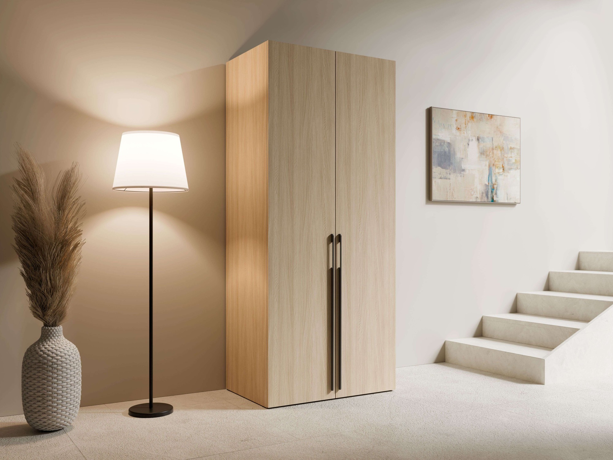 Home affaire Kleiderschrank "TRENTO Garderobe, mit langen, schwarzen Griffe günstig online kaufen