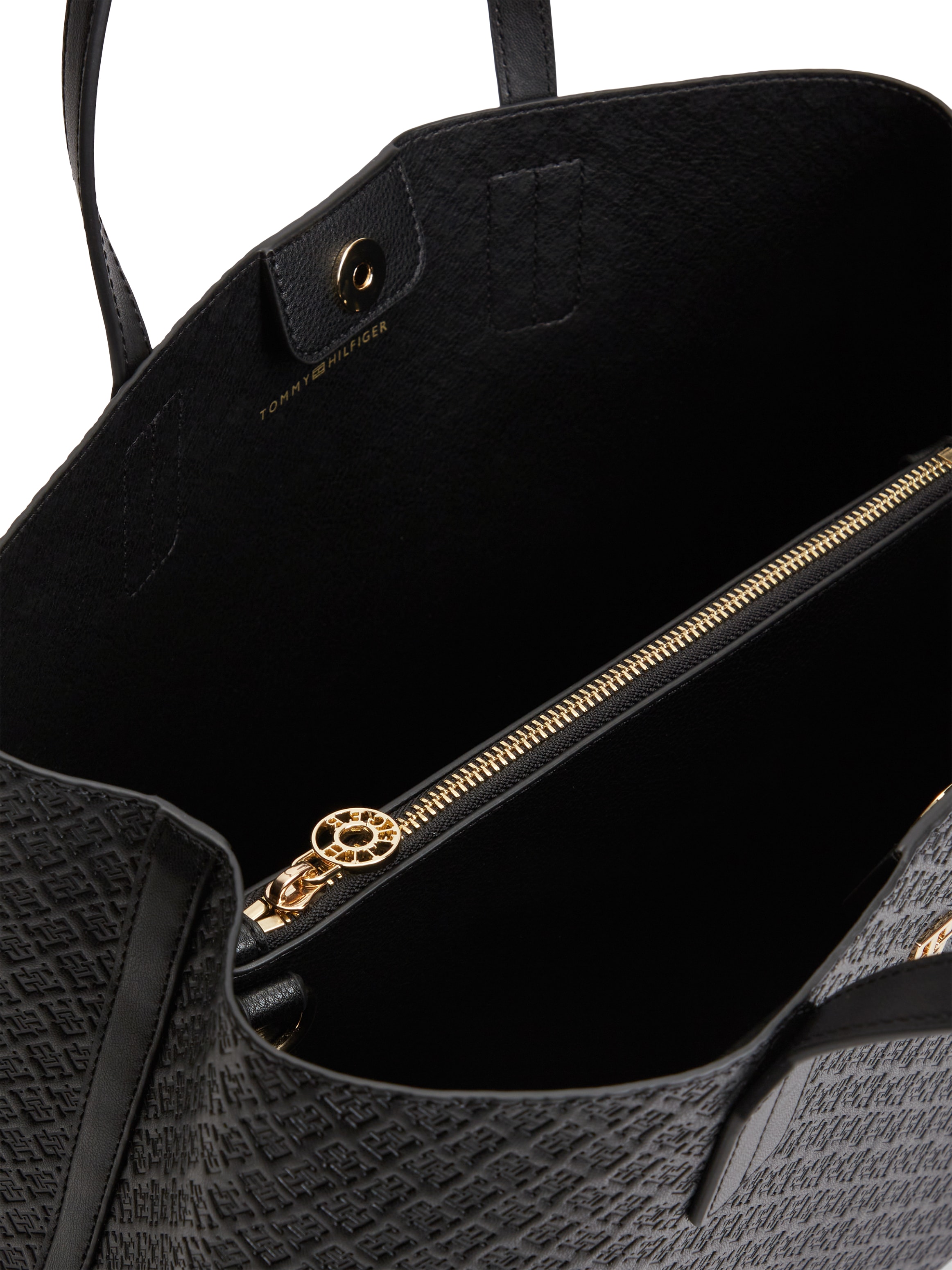 Tommy Hilfiger Handtasche »TH ICON SATCHEL MONO« Damen Schultertasche, Satchel mit trendiger TH-Allover-Logoprägung