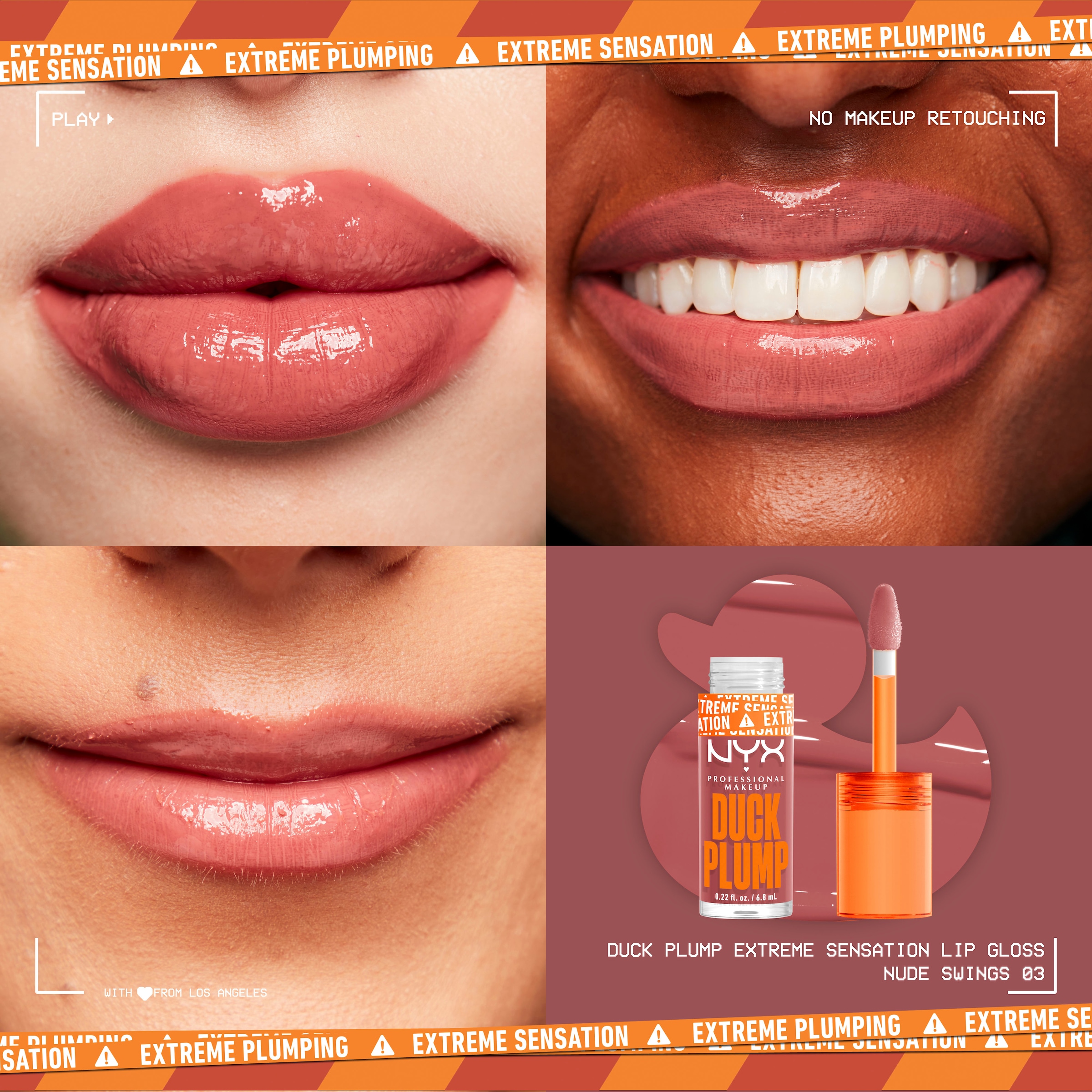 NYX Lipgloss »NYX Professional Makeup Duck Plump Nude Swings«, mit Collagen