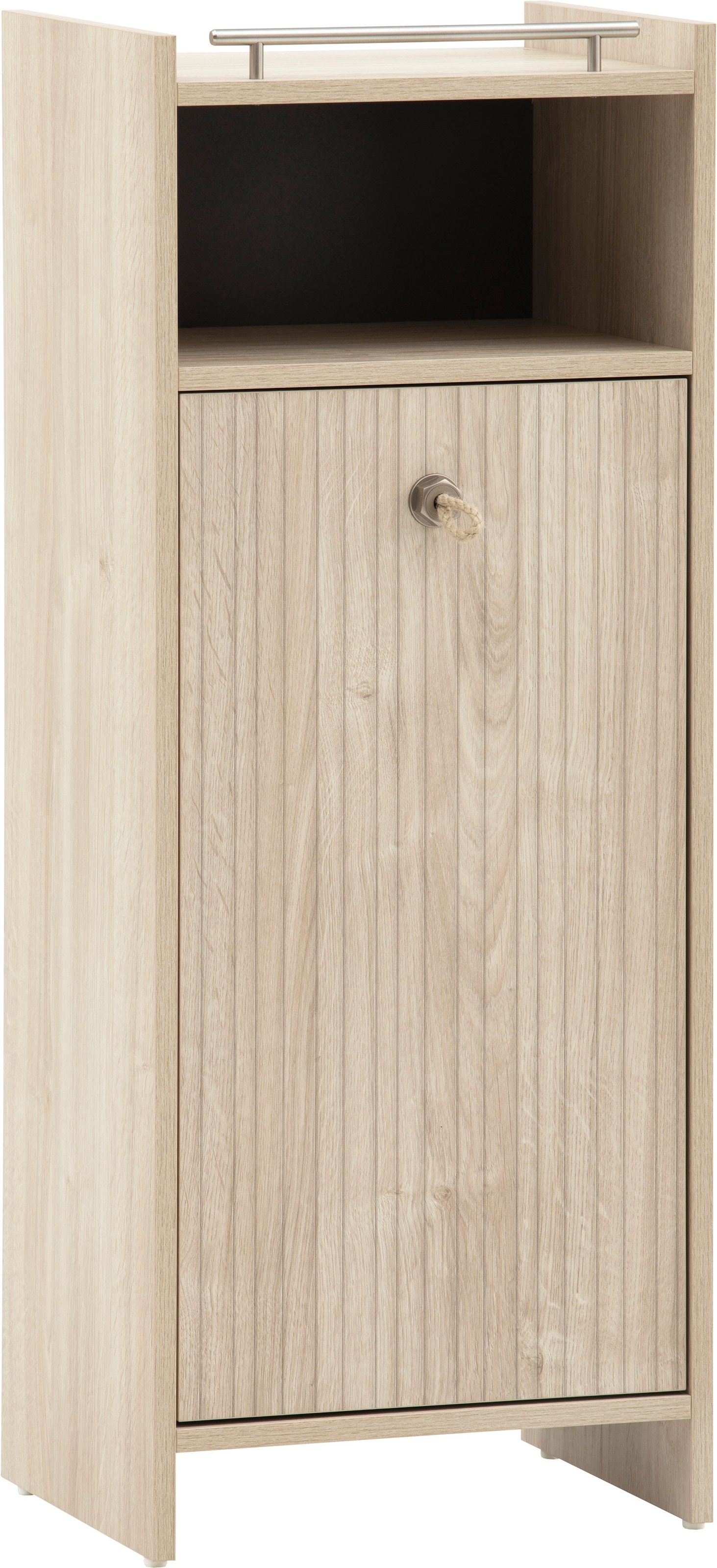 Schildmeyer Midischrank "SONDERBY, 1 Tür & 1 offenes Fach, Höhe 104,2 cm, MADE IN GERMANY" 1 Stk. tlg. Seilgriffe im maritimen Look, MADE IN GERMANY