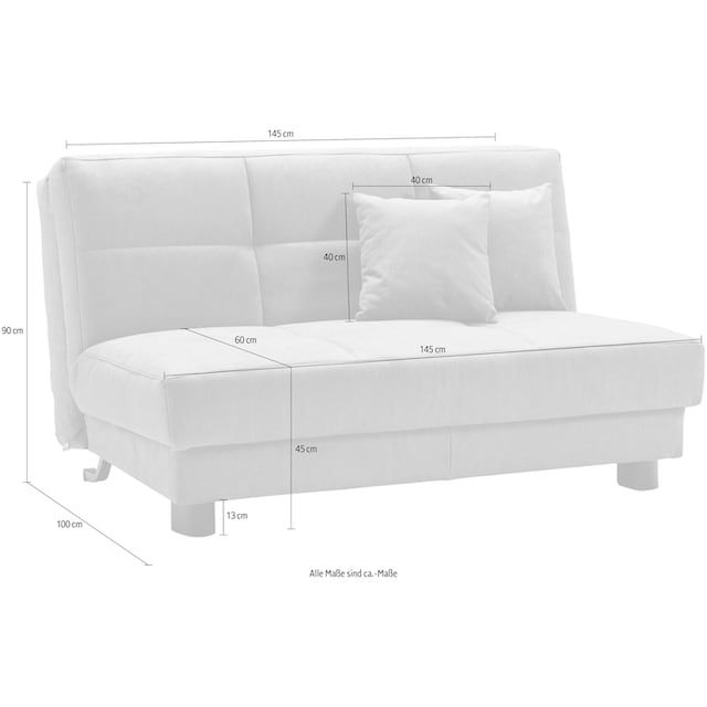 ell + ell Schlafsofa »Tilda Faltsofa«, Breite 145 cm, inkl. 2 Zierkissen  bestellen | BAUR