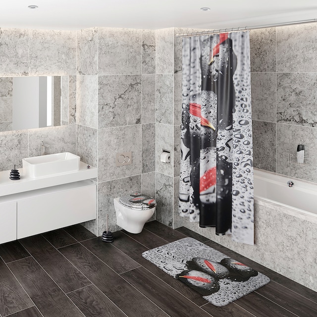 Sanilo Badaccessoire-Set »Elegance«, (Komplett-Set, 3 tlg.), bestehend aus  WC-Sitz, Badteppich und Waschbeckenstöpsel kaufen | BAUR