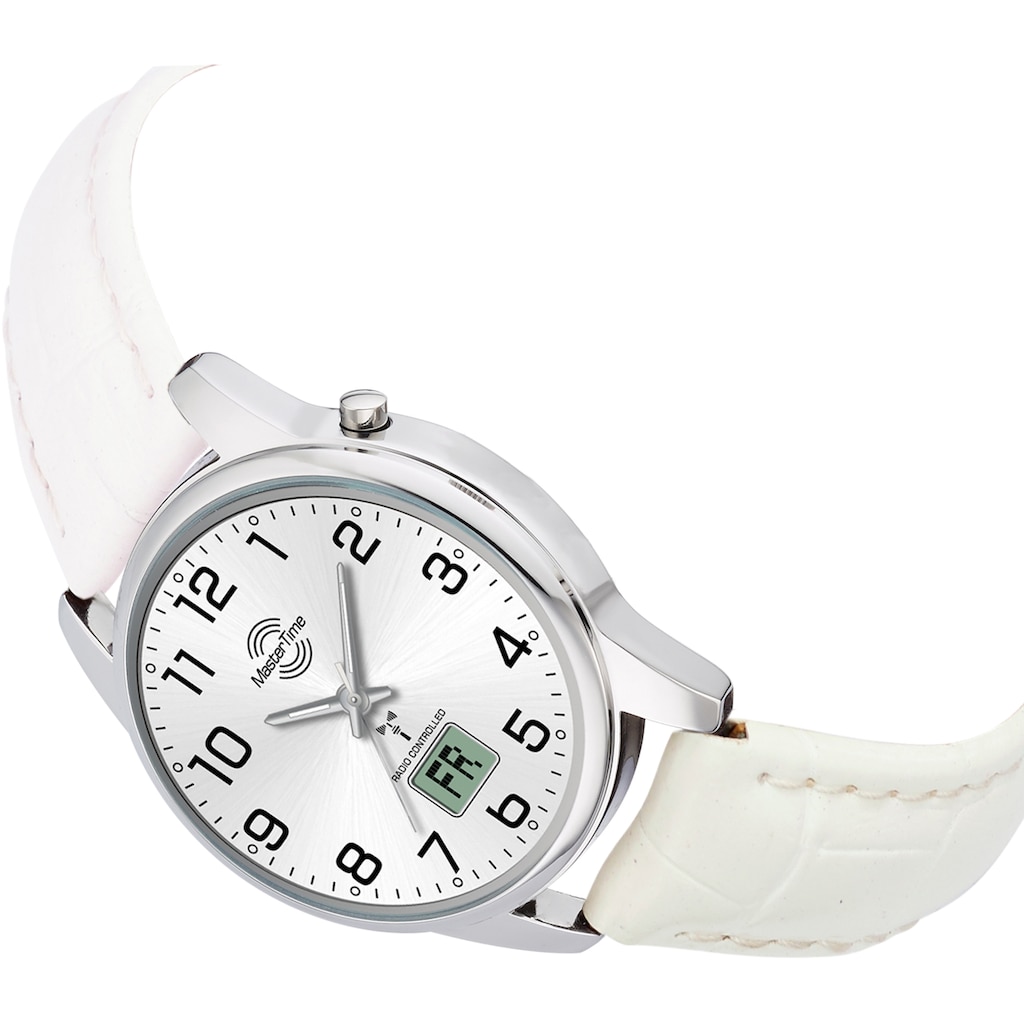 MASTER TIME Funkuhr »Basic, MTLA-10798-42L«, Armbanduhr, Damenuhr, Datum, Leuchtzeiger