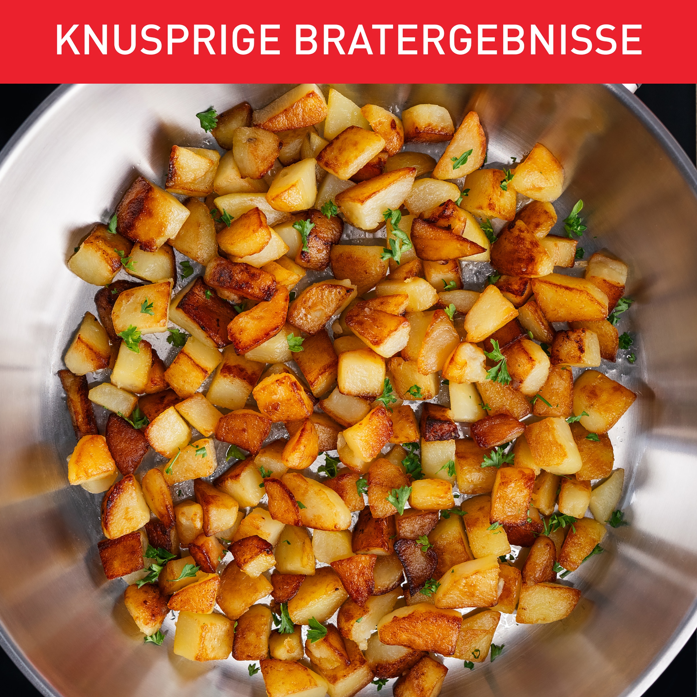 Tefal Bratpfanne »Duetto On« Edelstahl 1 Stk. tlg. unversiegelt, Induktion, genieteter Griff, backofengeeignet