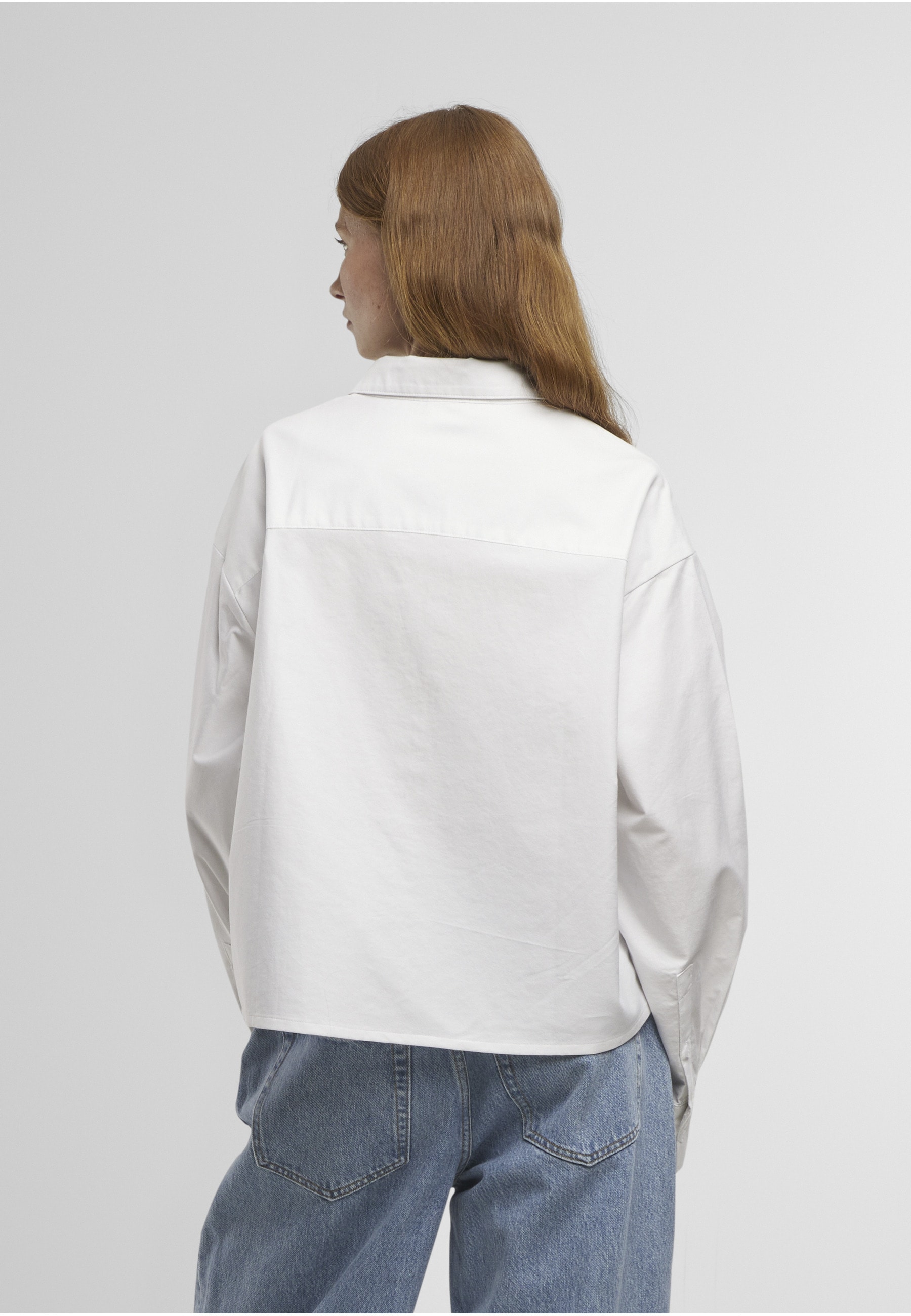 URBAN CLASSICS Langarmhemd »Urban Classics Ladies Short Oxford Shirt«
