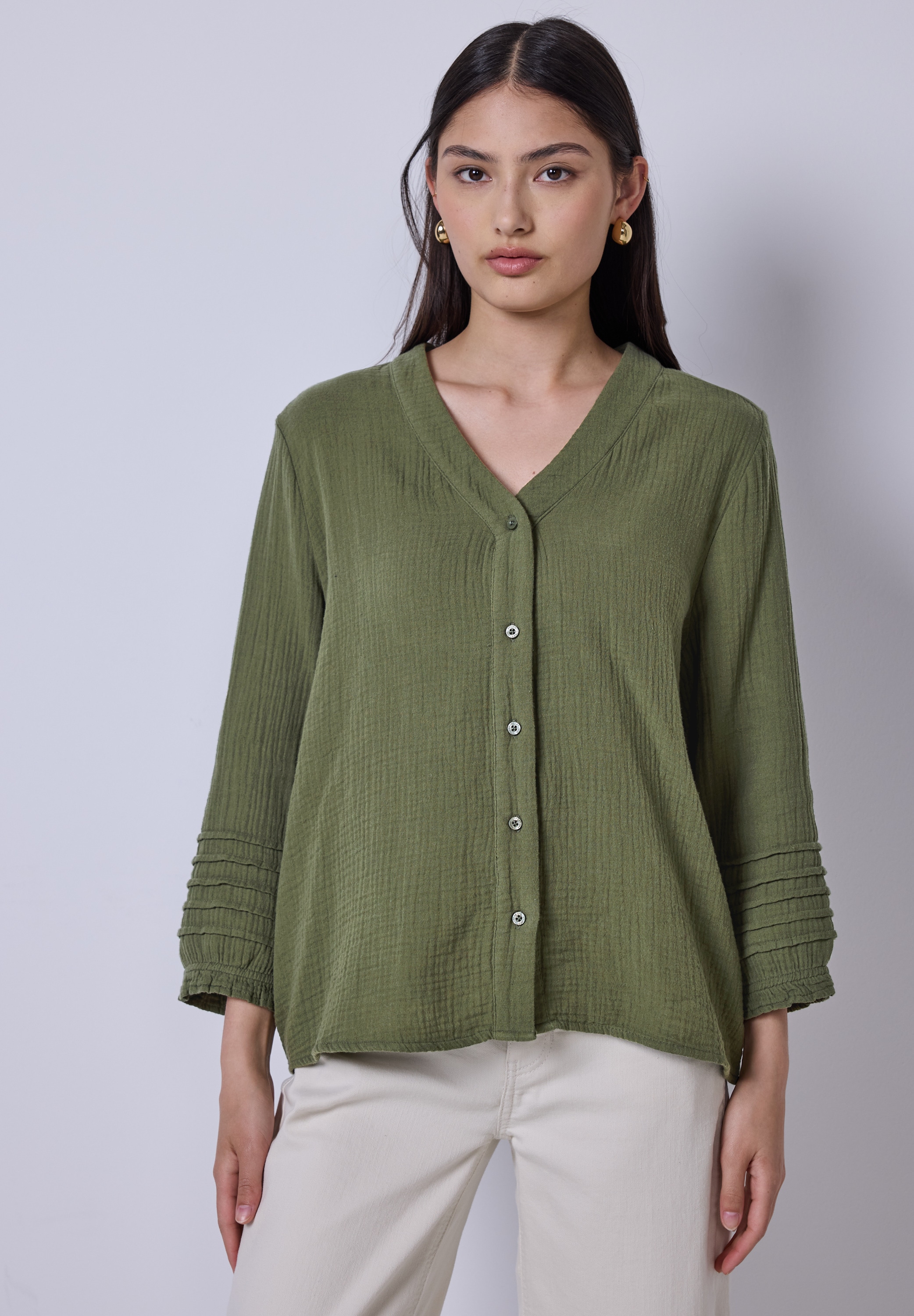 STREET ONE STUDIO Shirtbluse, mit 3/4 Ärmeln günstig online kaufen