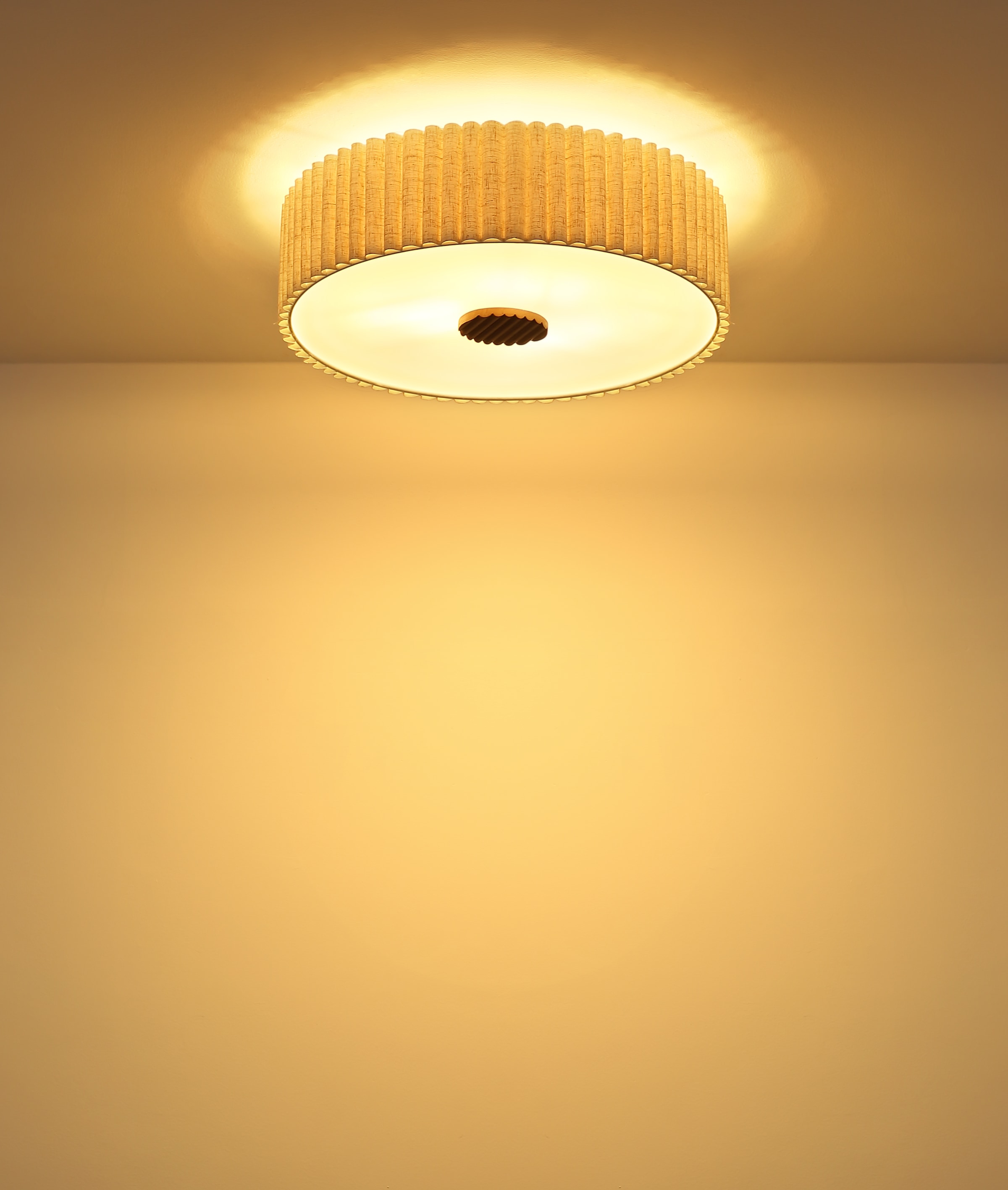 GLOBO LIGHTING Deckenleuchte »JANNIE« E27 1 Stk. Runde Deckenleuchte mit Holz & Leinen, warm & gemütlich