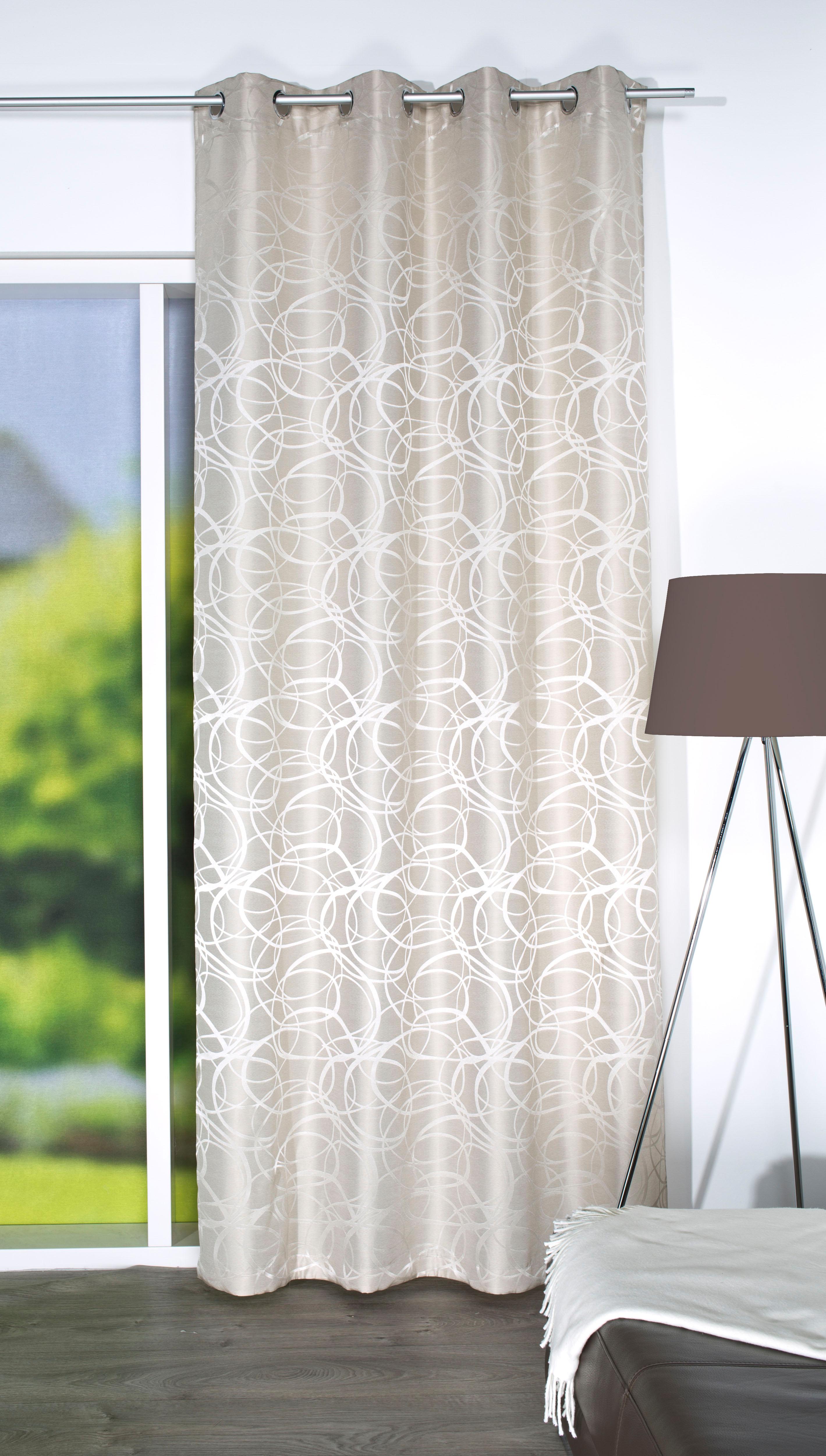 HOME WOHNIDEEN Vorhang "LENNY" Ösen 1 Stk. tlg. HxB: 245x140, Dekostoff Jacquardgemustert