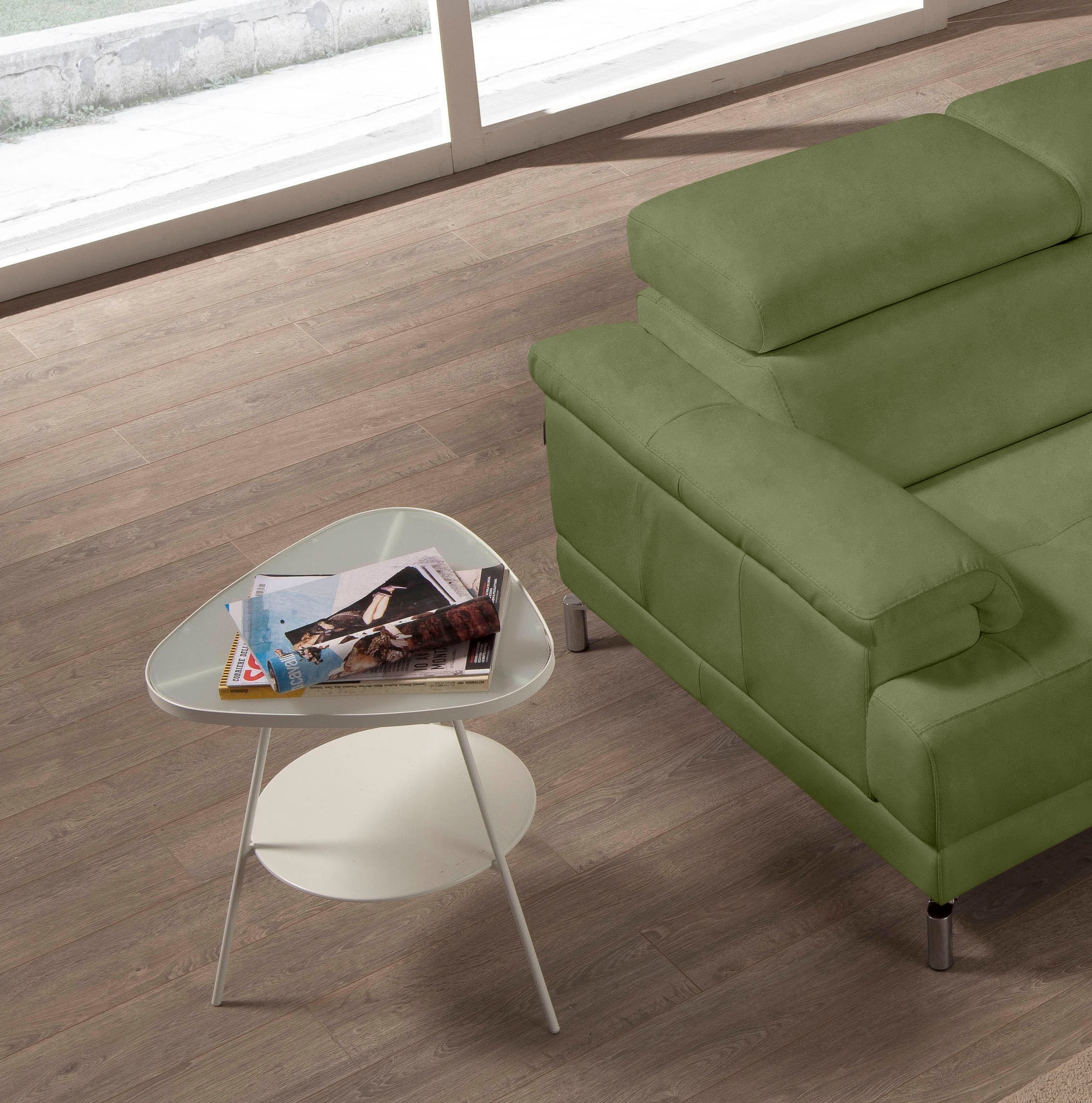 Egoitaliano Ecksofa »Soul, Design und Sitzkomfort auf hohem Niveau, tolle Details, L-Form«, mit Recamiere, inkl. Kopfteilverstellung