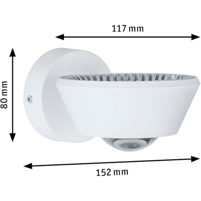 Paulmann LED Wandleuchte »Sabik IP44 9 / 1x4W Weiß matt«, 1  flammig-flammig, Sabik IP44 9 / 1x4W Weiß matt | BAUR