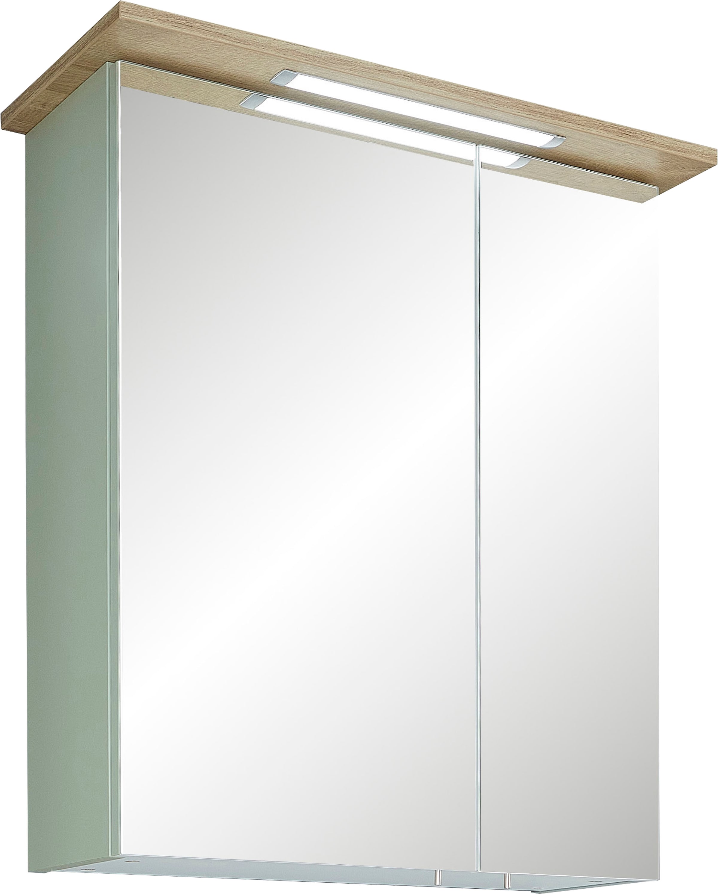Saphir Spiegelschrank »Quickset 963 Badschrank, 2 Spiegeltüren, 2 Einlegeböden, 60 cm breit«, inkl. LED-Beleuchtung, Türdämpfer, Schalter-/Steckdosenkombination