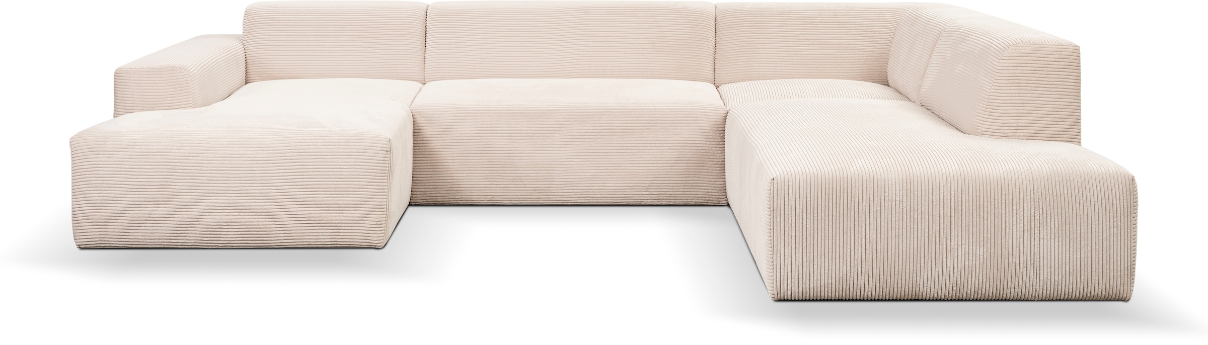 WERK2 Wohnlandschaft »Zeus U-Form«, Curvy Trend Wohnlandschaft mit urbaner Optik auch in weichem Cord
