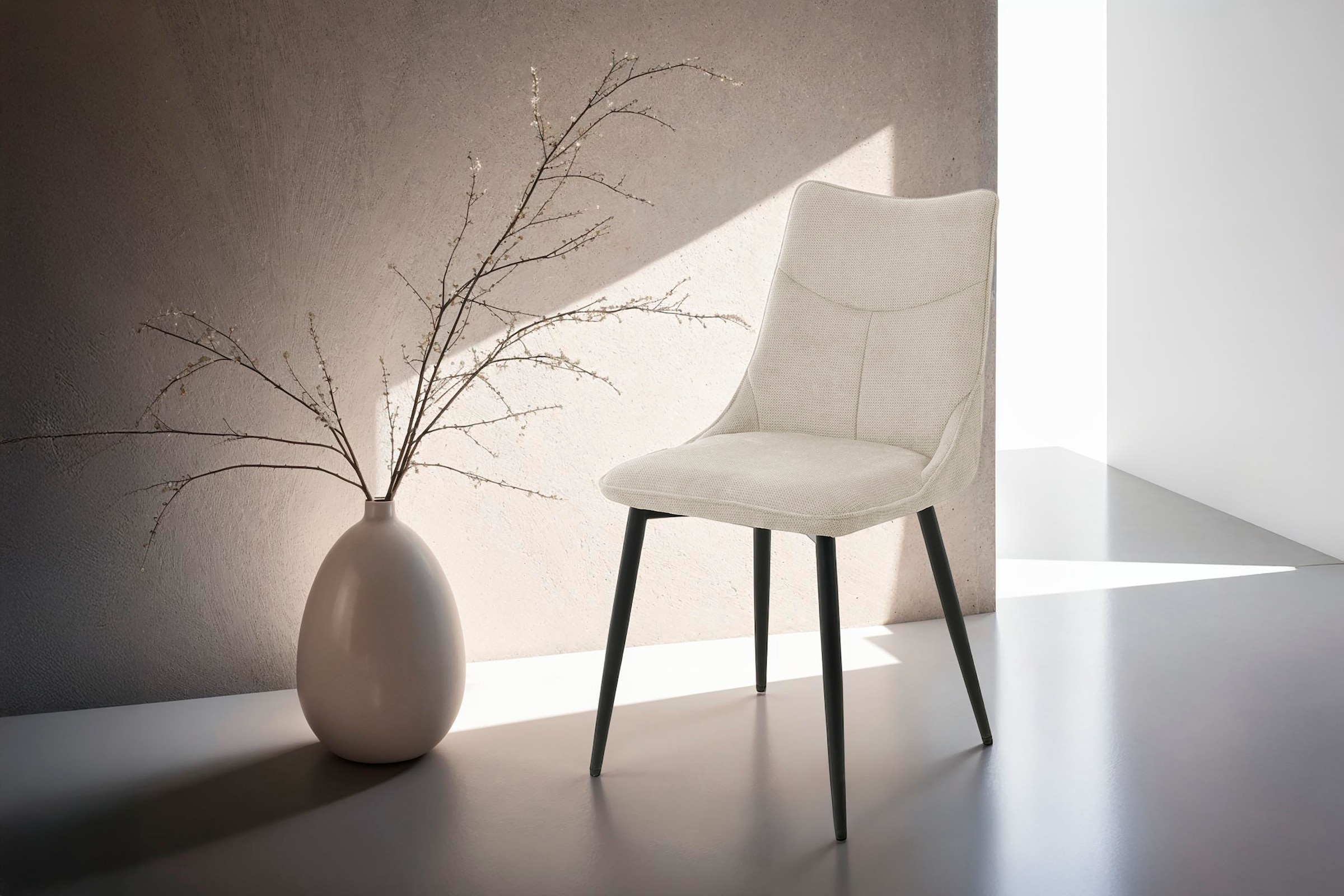 byLIVING Esszimmerstuhl "Carlo" (Set) 2 Stk.Gestell Metall schwarz, Küchens günstig online kaufen