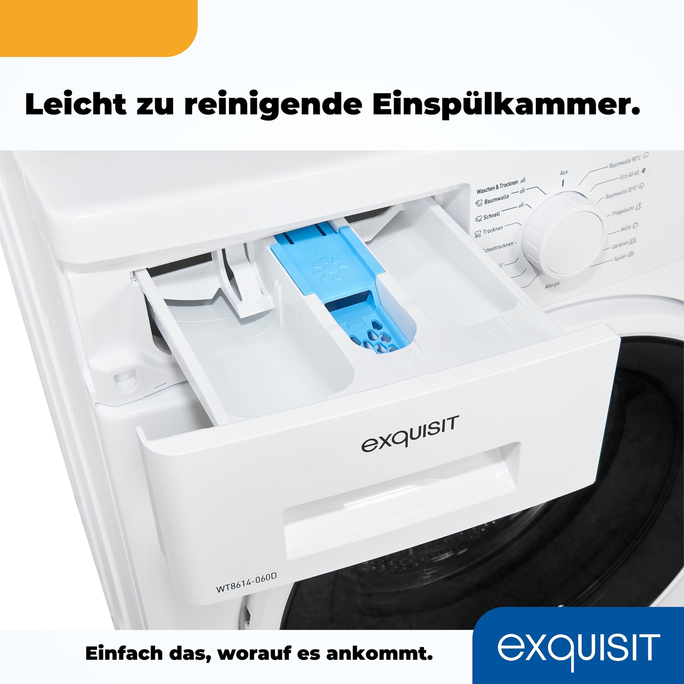 exquisit Waschtrockner »WT8614-060D«, schonende Waschtrommel
