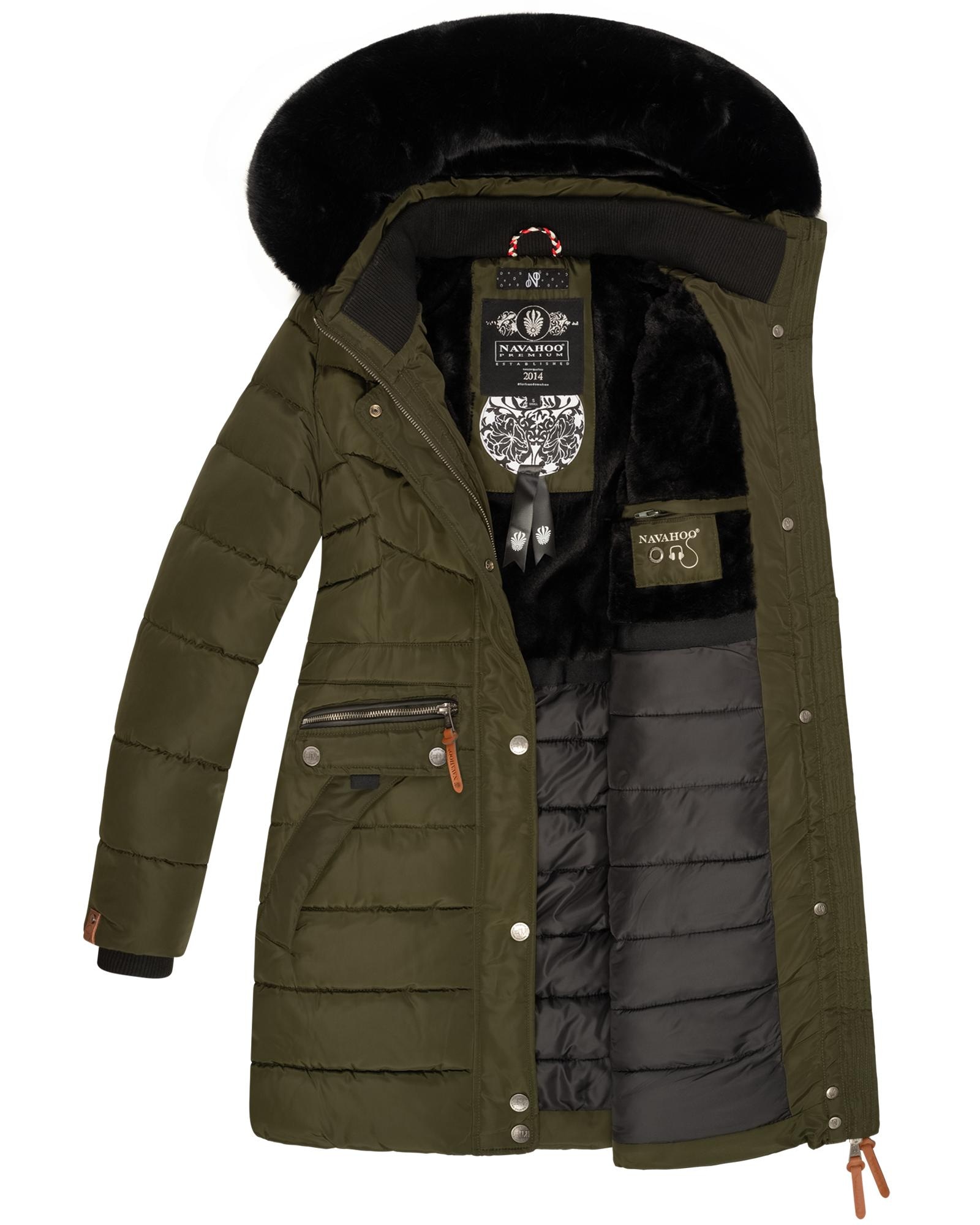 Navahoo Steppmantel »Paula«, stylischer Winter Parka m. edlem Fellimitat  für kaufen | BAUR