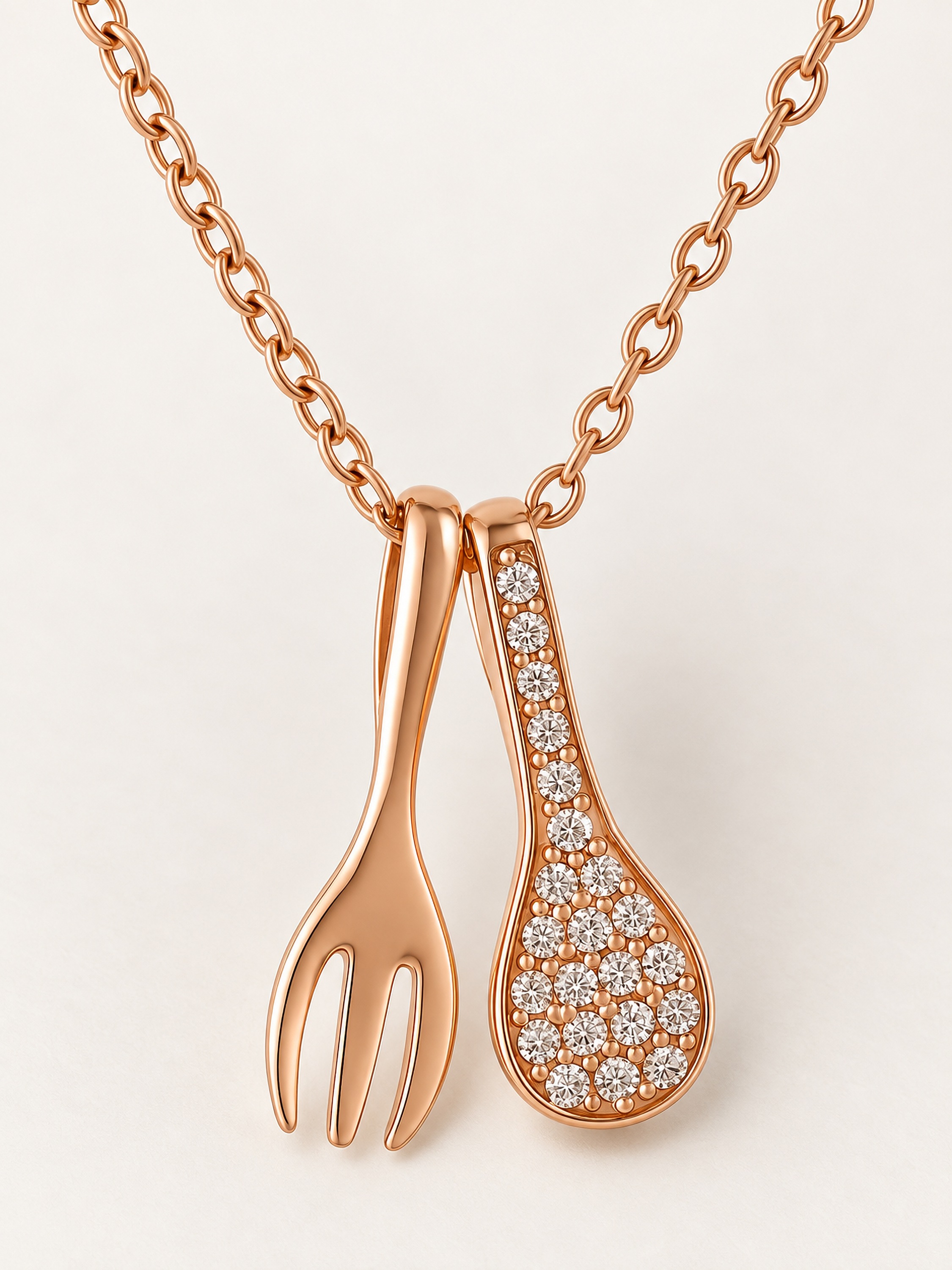 COLLEZIONE ALESSANDRO Kette mit Anhänger »Gastro« mit Gabel und Löffel und Strass