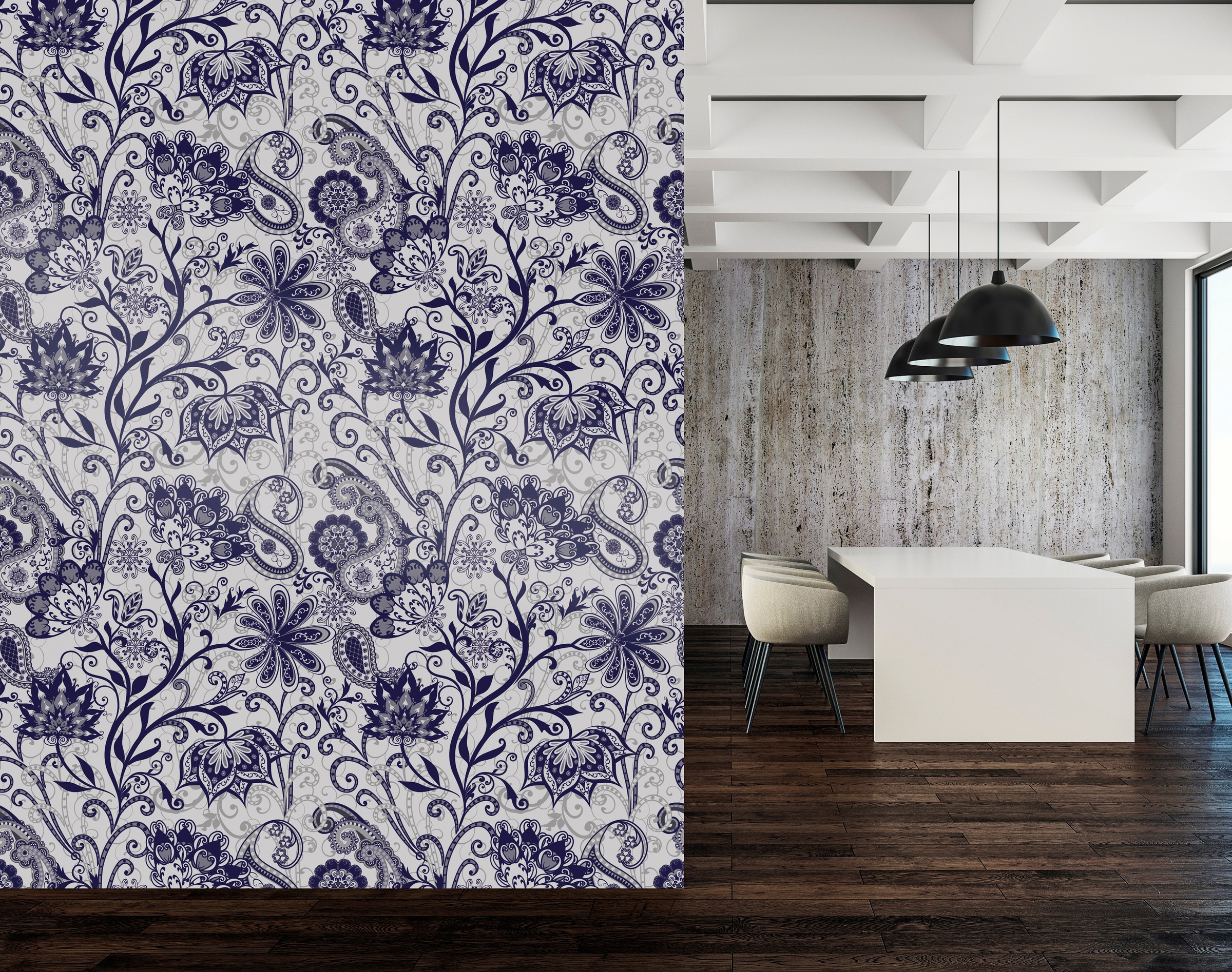 queence Vinyltapete »Felice«, bedruckt-Motiv-botanisch-floral-gemustert-natürlich, 90x250cm, selbstklebend, kinderleichte Anbringung, Sticker