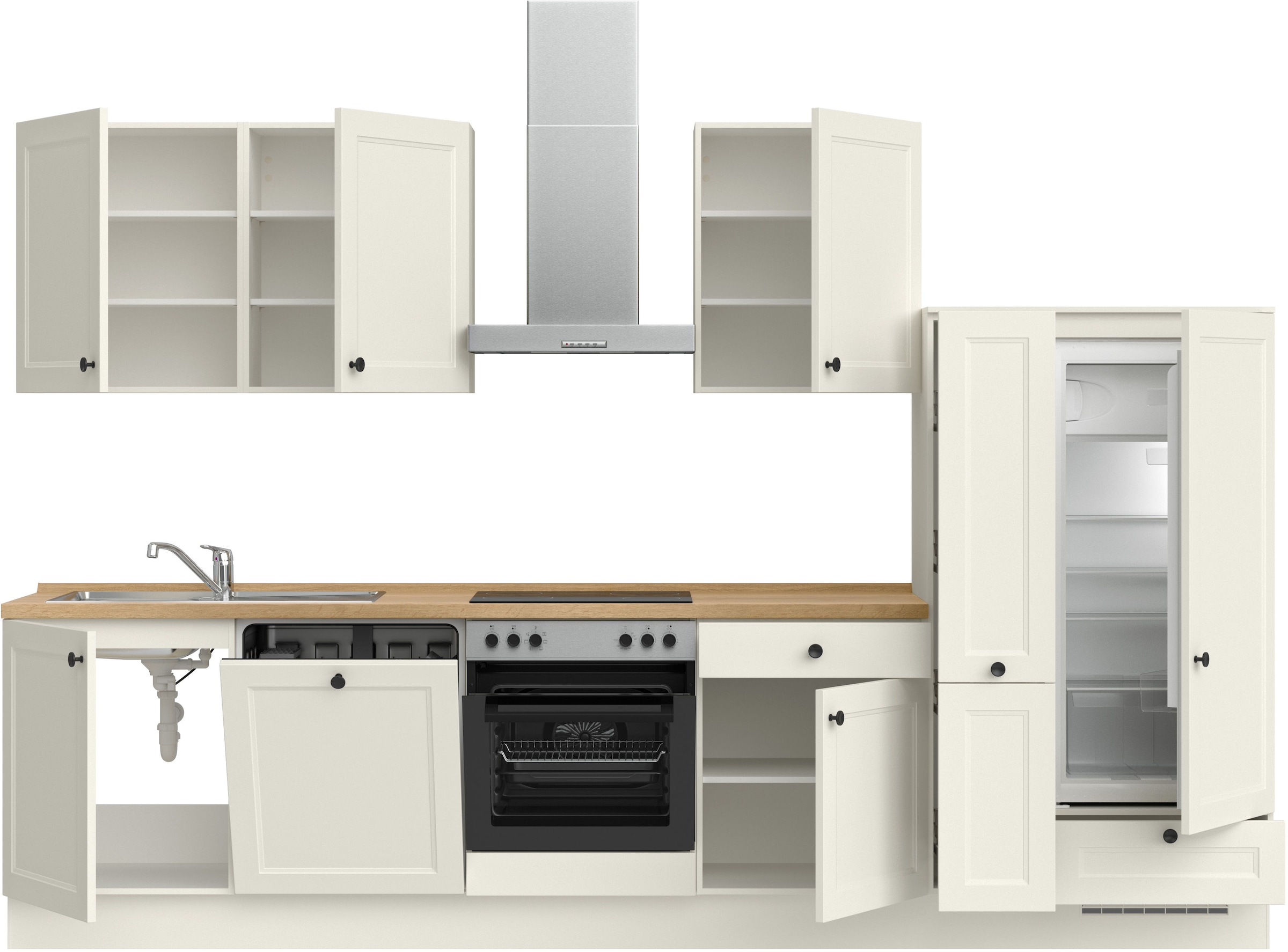 nobilia® Küchenzeile »"Cascada I"«, vormontiert, Ausrichtung wählbar, Breite 330 cm, wahlw. mit E-Geräten